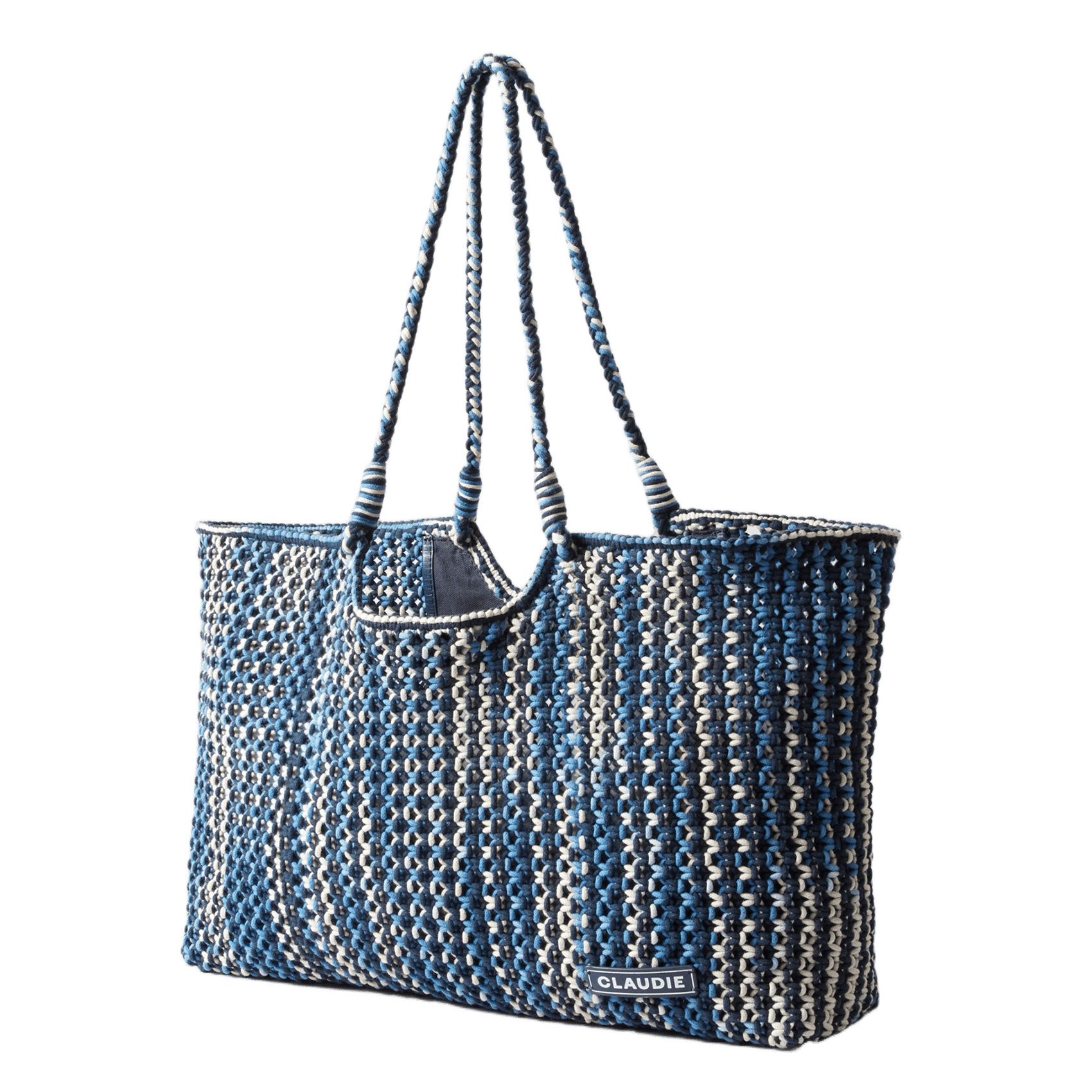 Sac cabas allongé tressé CLAUDIE PIERLOT Bleu