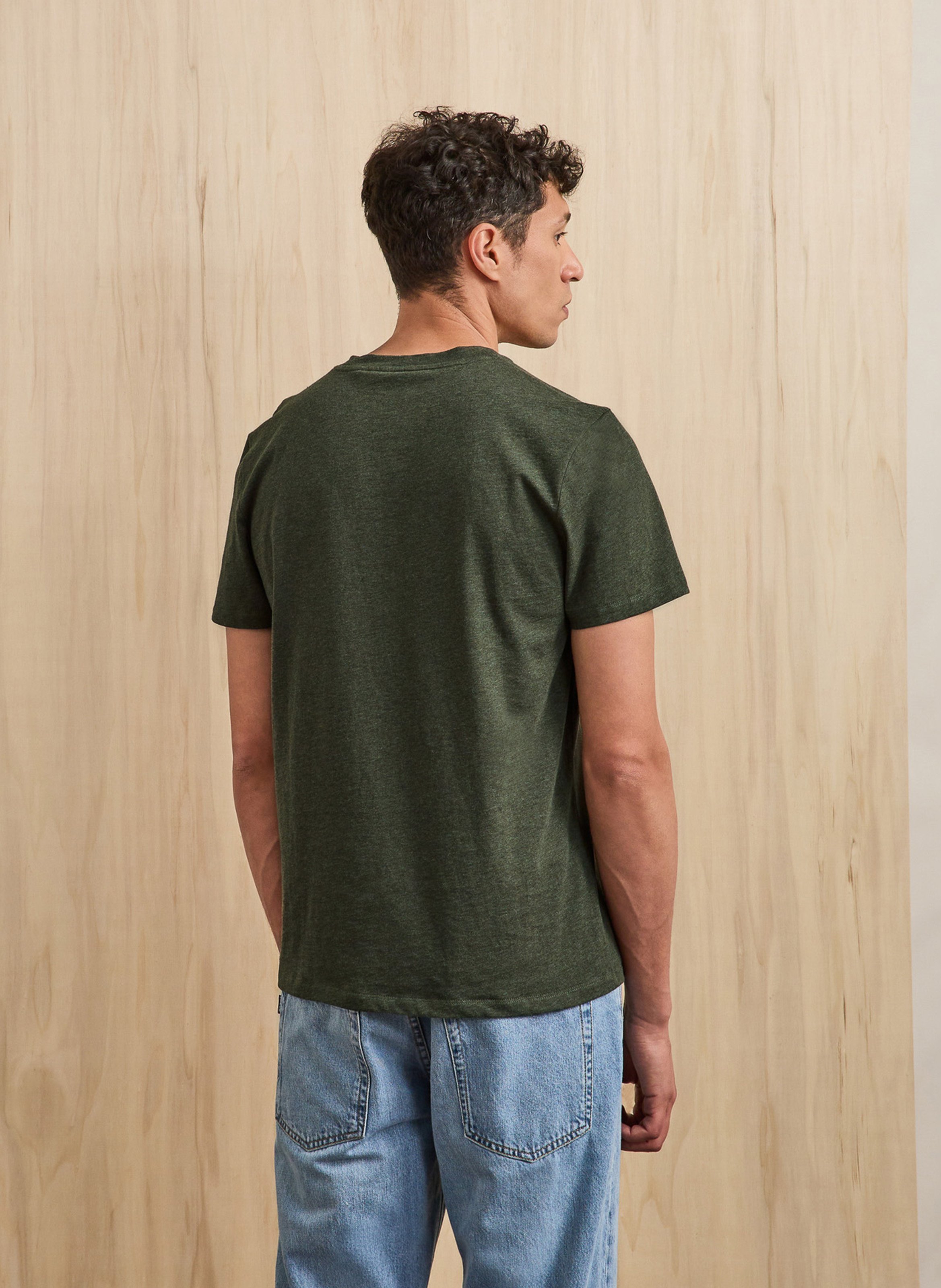 T-shirt met ronde hals - katoenblend FAGUO Groen