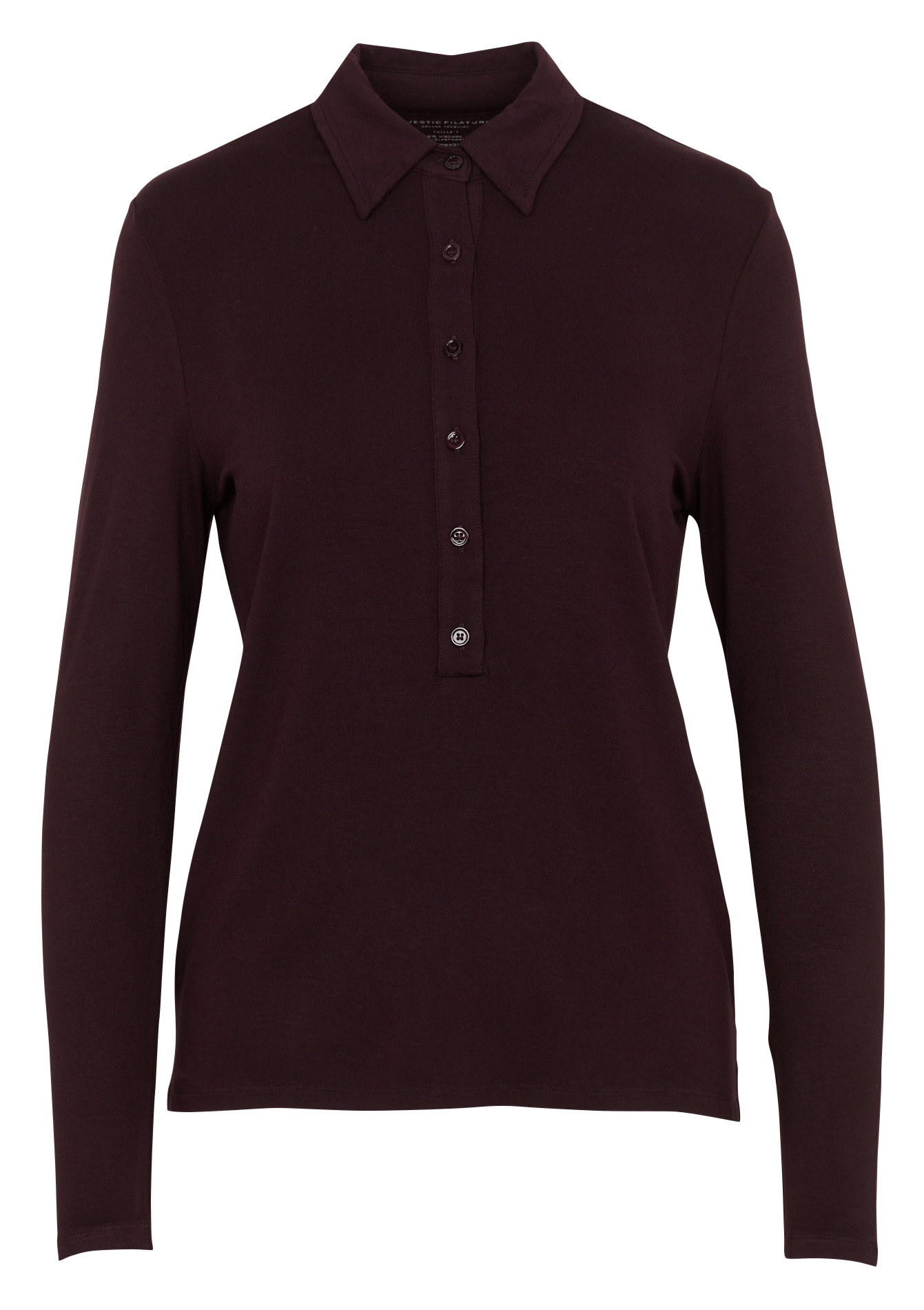 Straight top with polo collar MAJESTIC FILATURES Plums