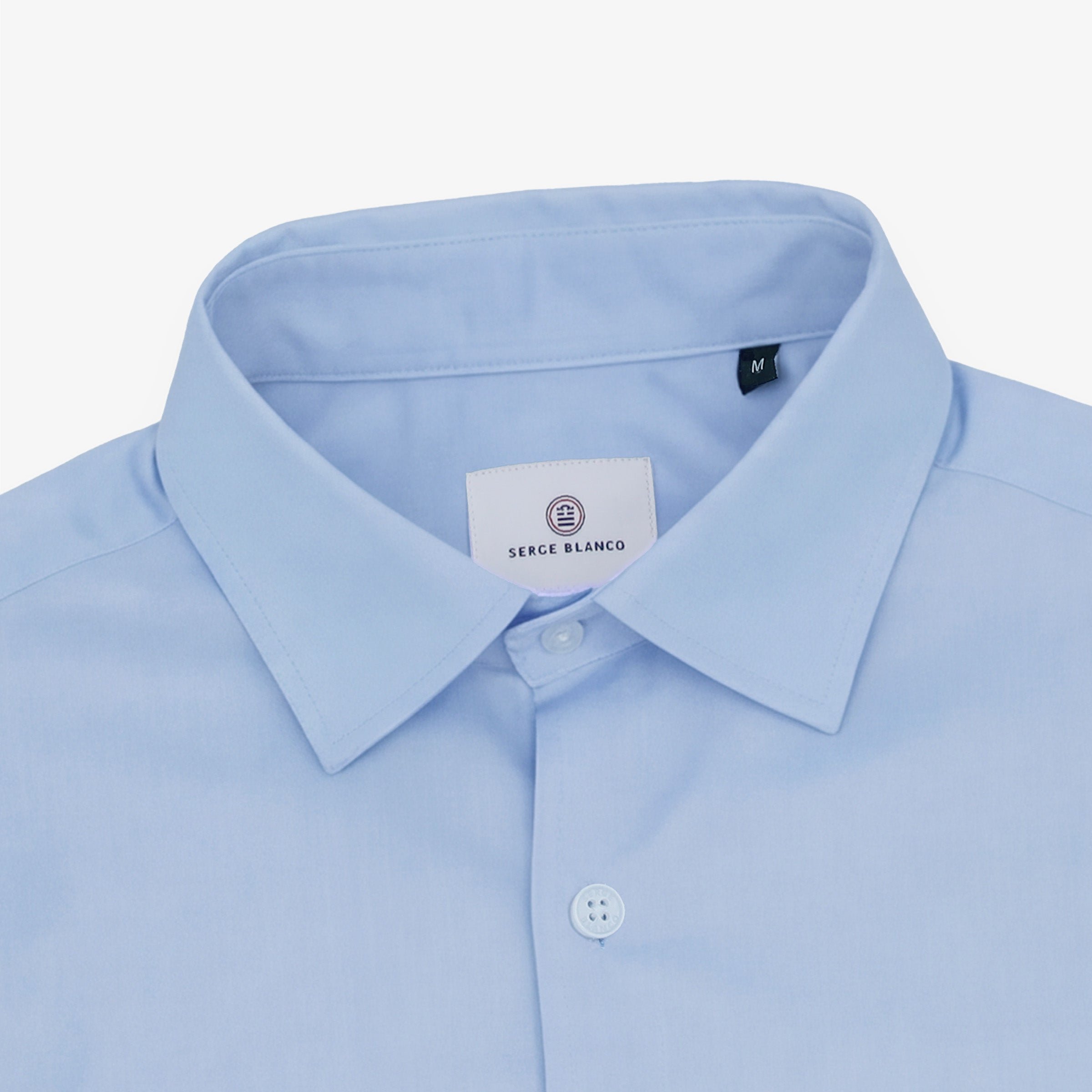 Chemise manches longues en coton bleu ciel SERGE BLANCO Bleu