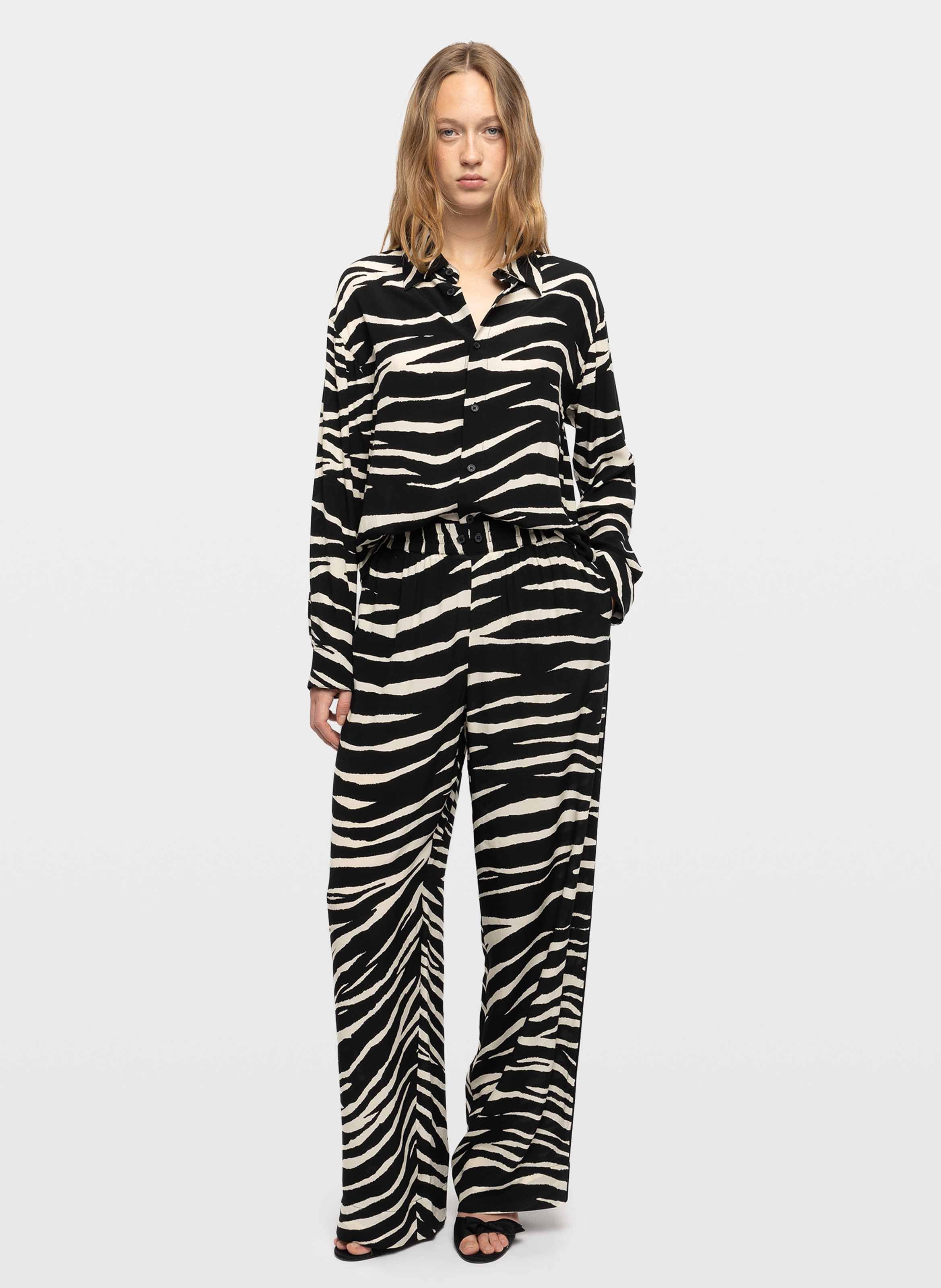 Wijde gestreepte broek ZADIG&VOLTAIRE Zwart