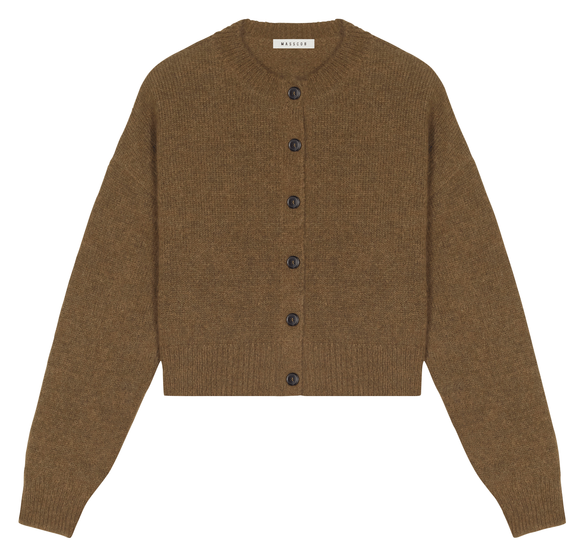 Round-neck alpaca-blend cardigan MASSCOB Khaki