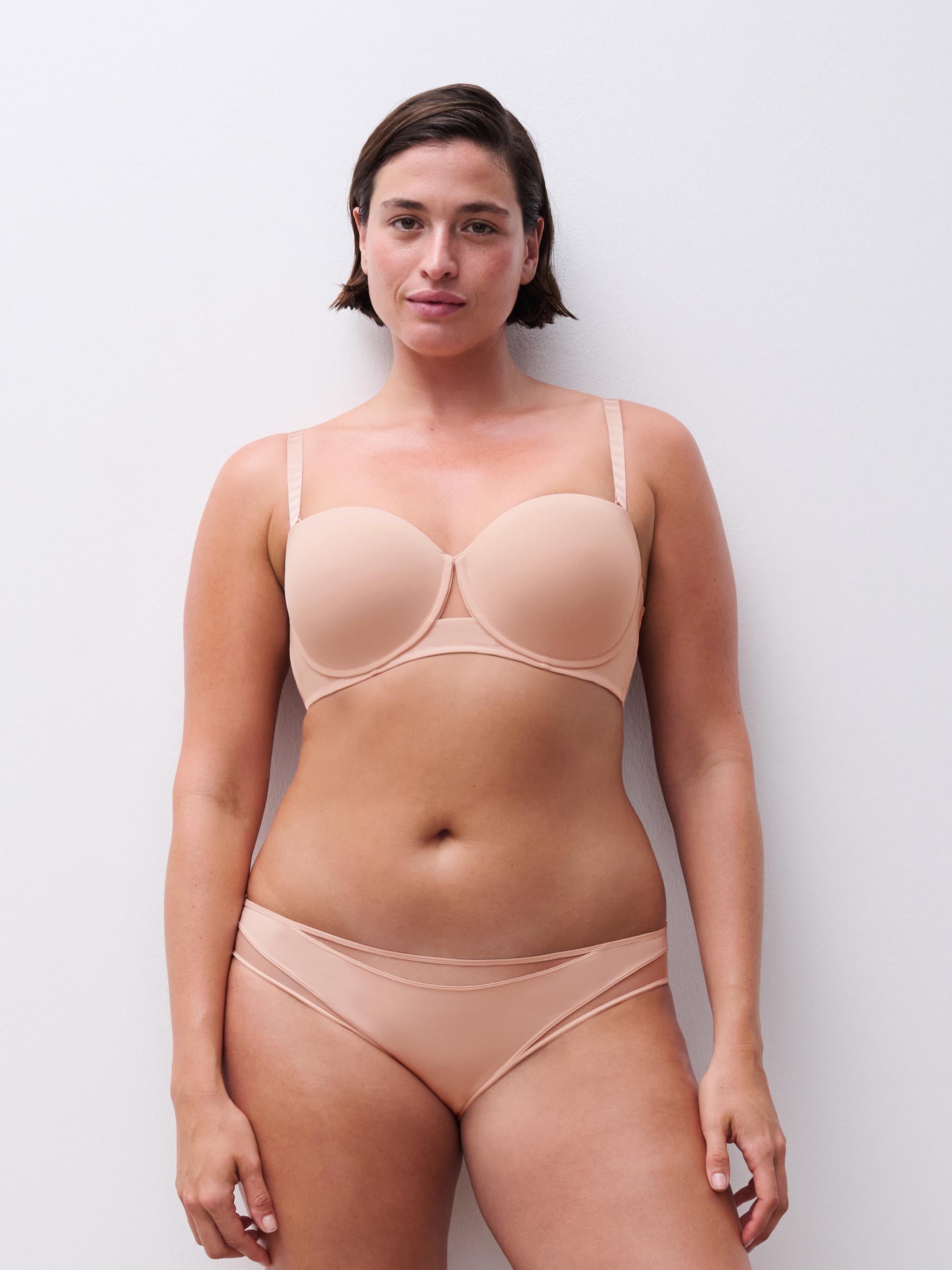 Bandeau bra with cups and removable straps CHANTELLE PULP Pink
