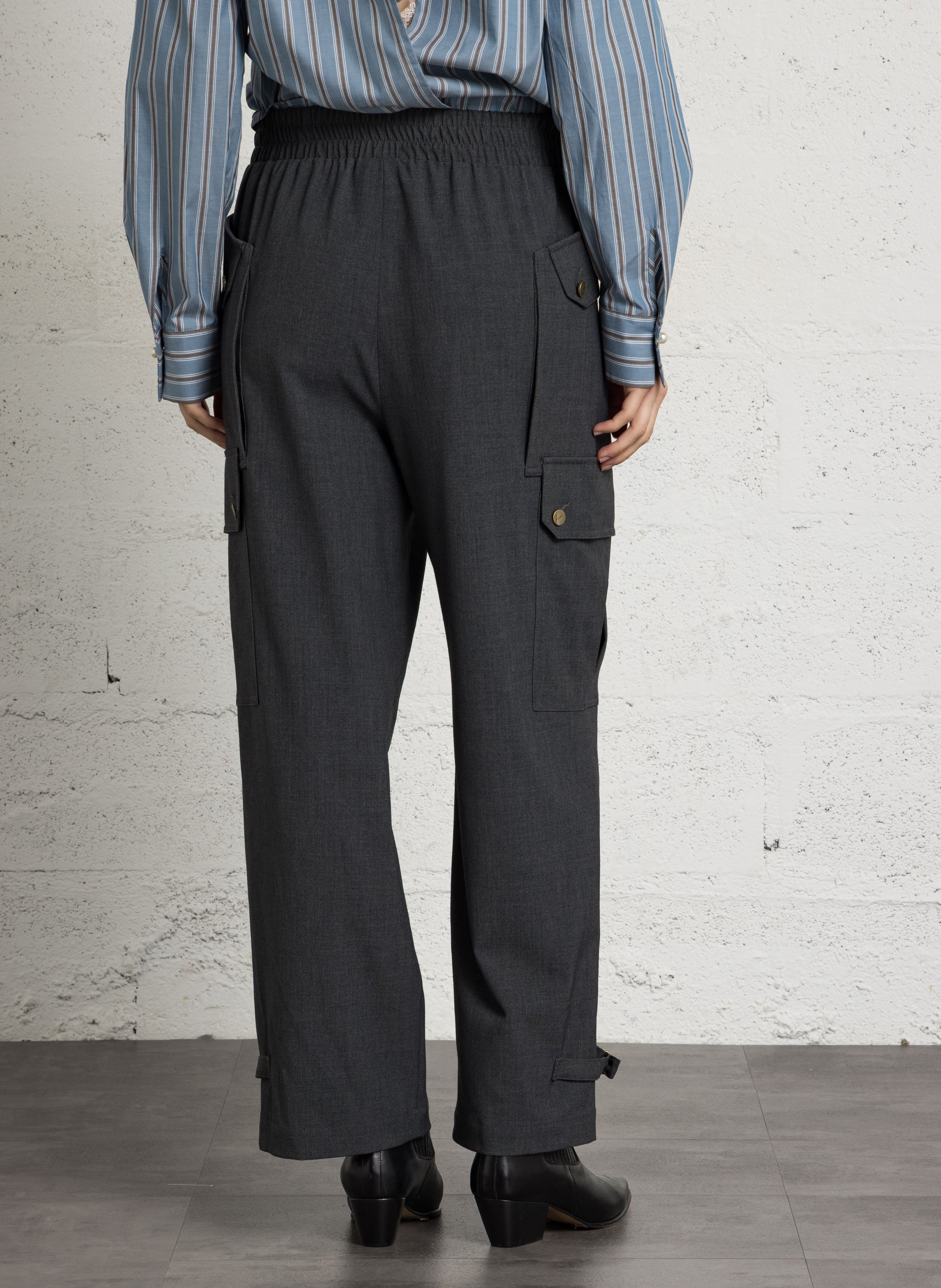 High-waisted wide-leg pants LIU JO Grey