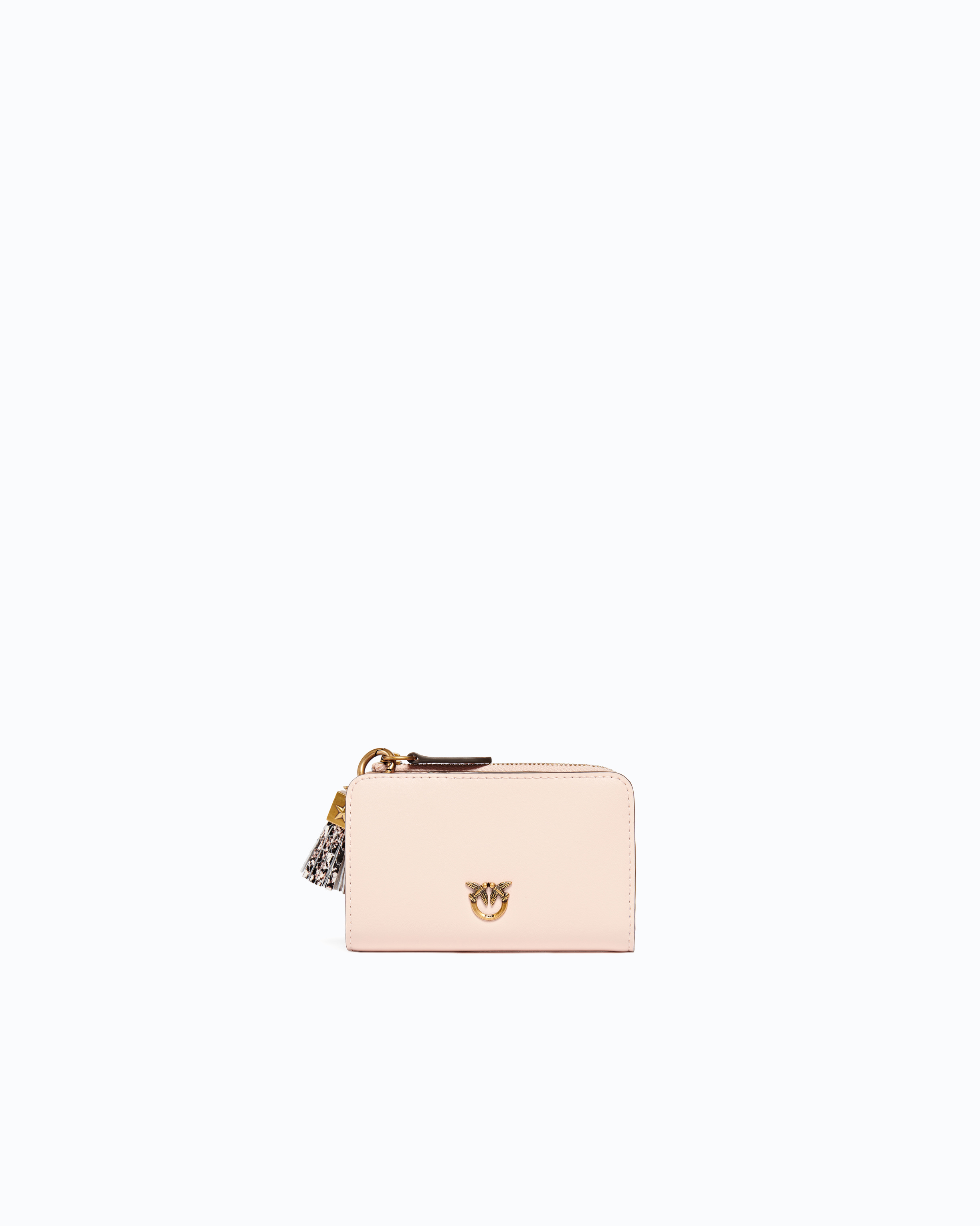 Leather mini wallet with tassel PINKO