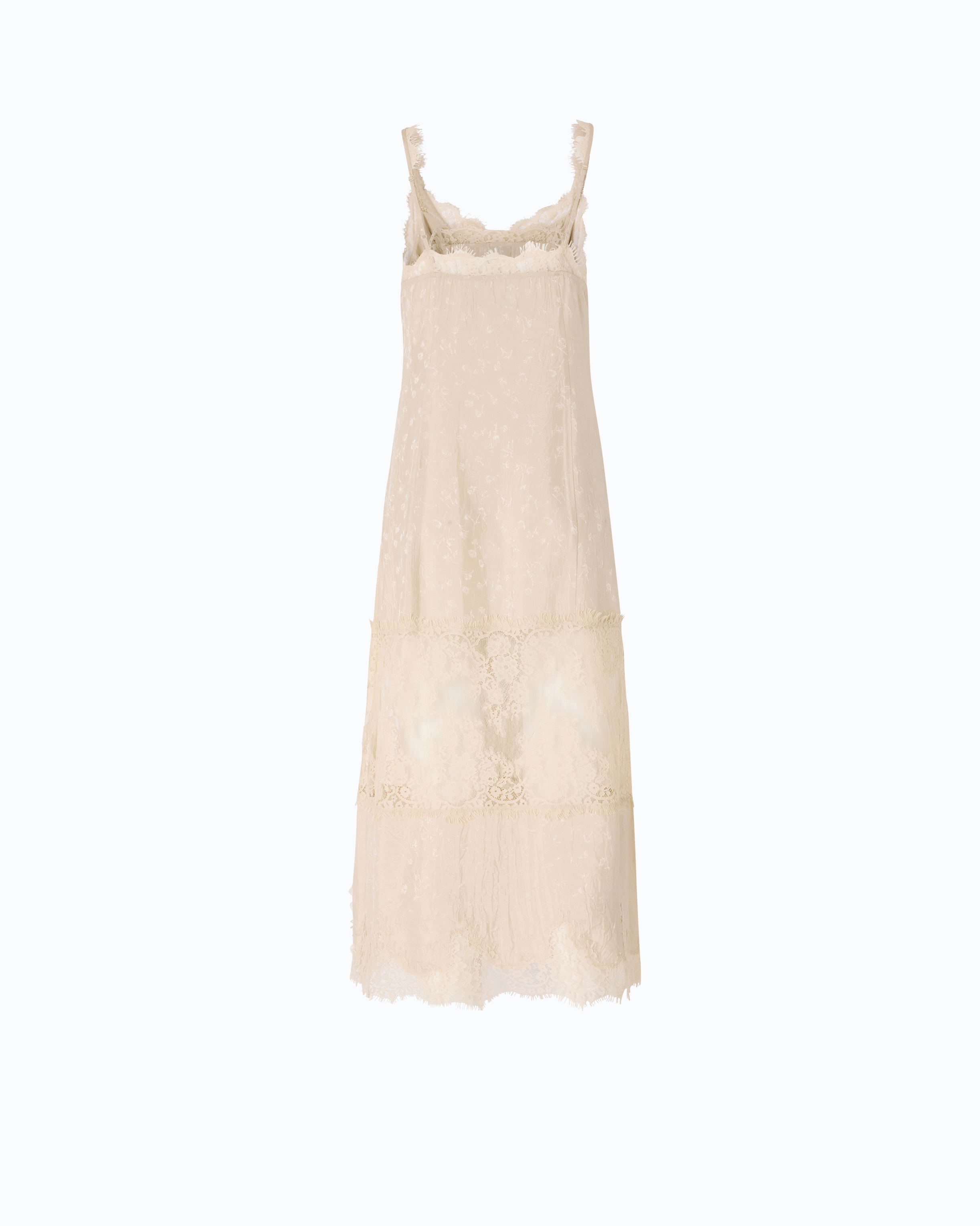 Robe nuisette mi-longue avec bandes en dentelle PINKO Gris