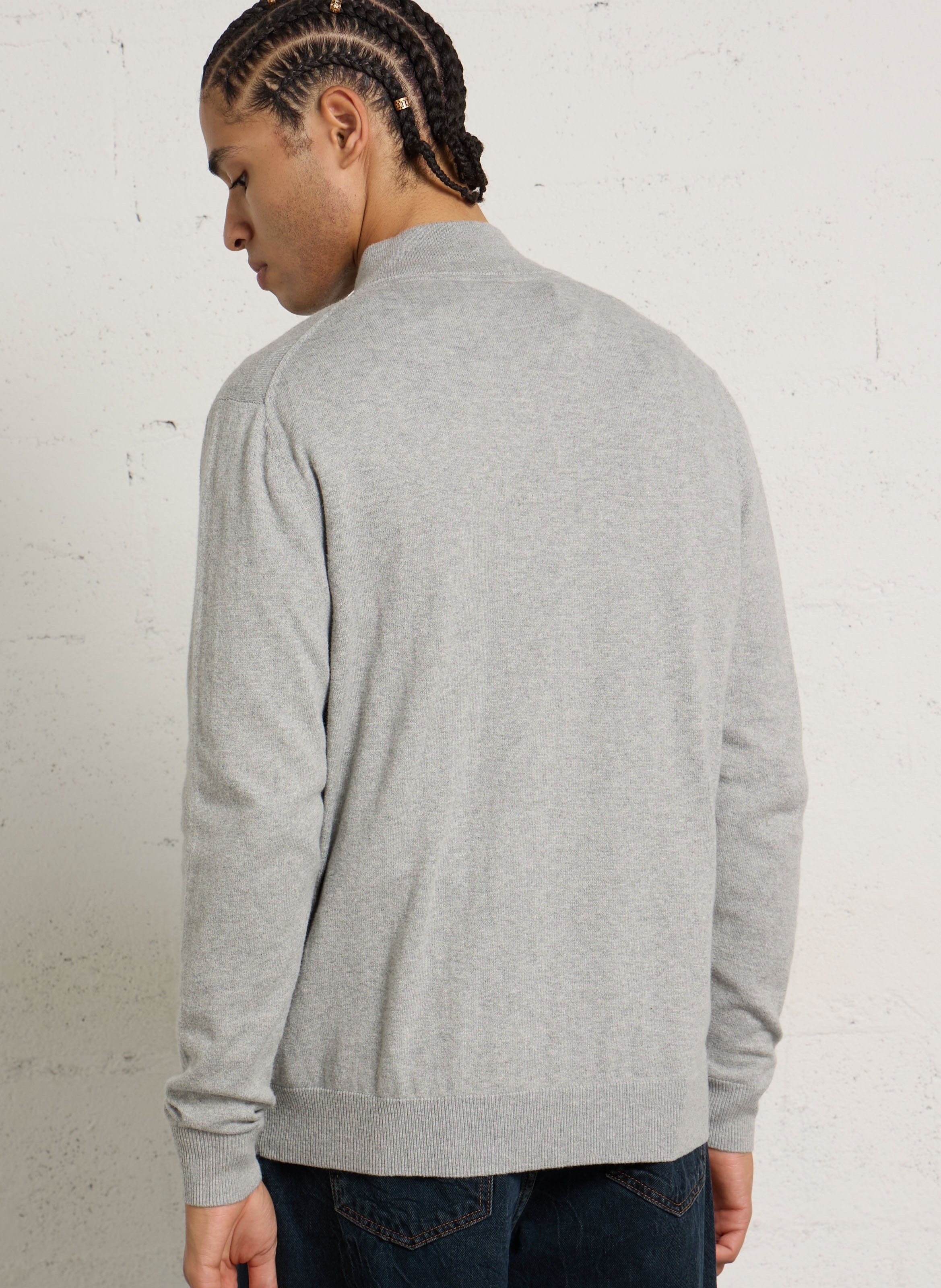 Strickjacke aus Baumwoll-Mix mit Stehkragen PEPE JEANS Grau
