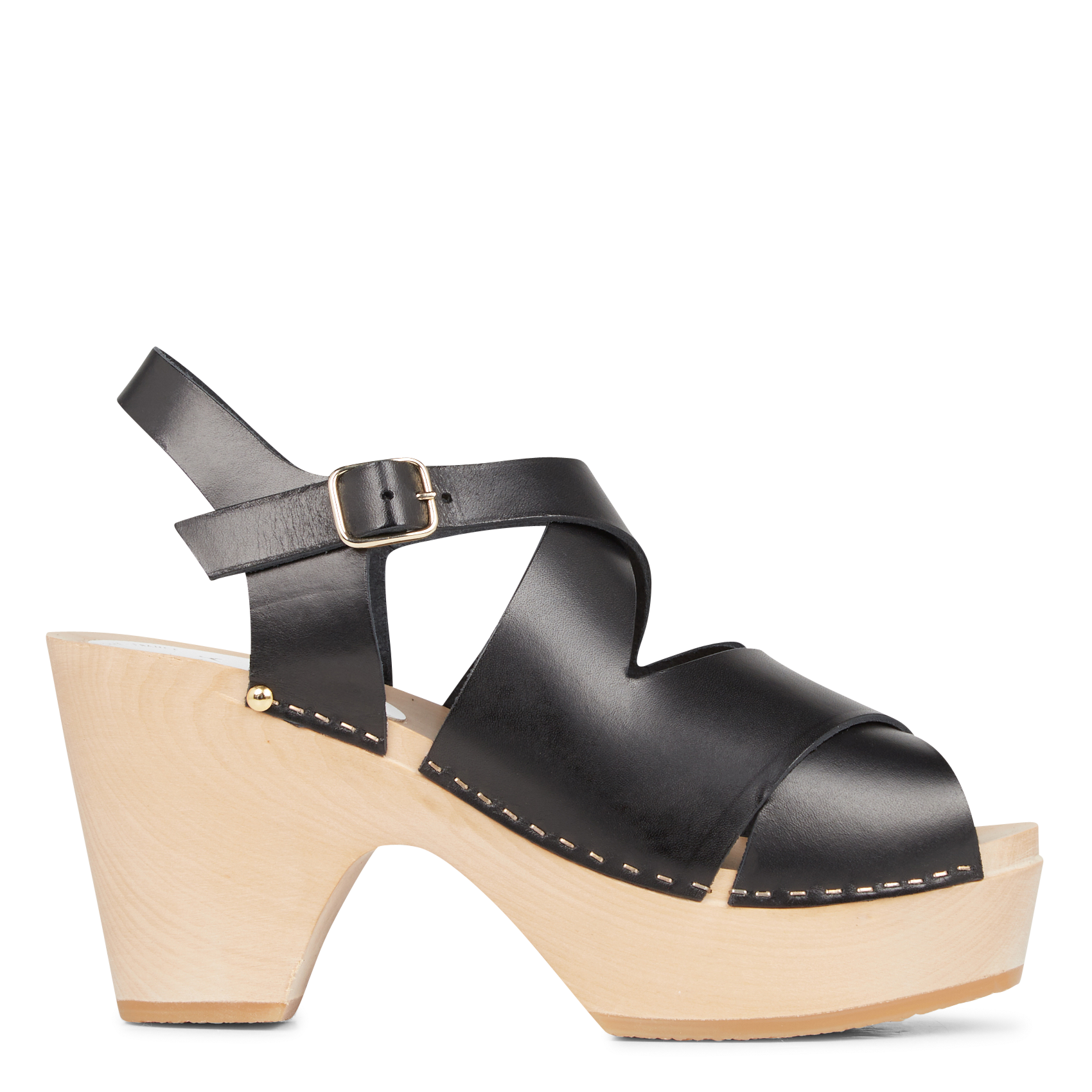 Leren sandalen met hak SABOTS YOUYOU Zwart