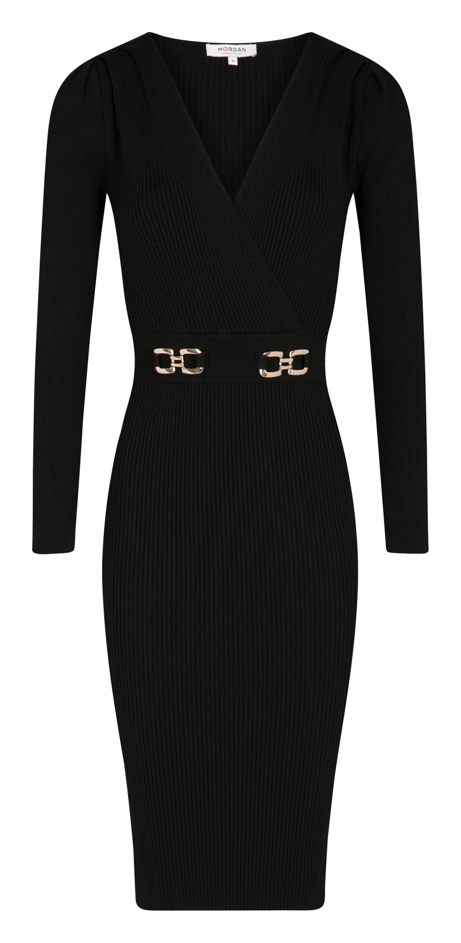 Knit midi dress MORGAN Black