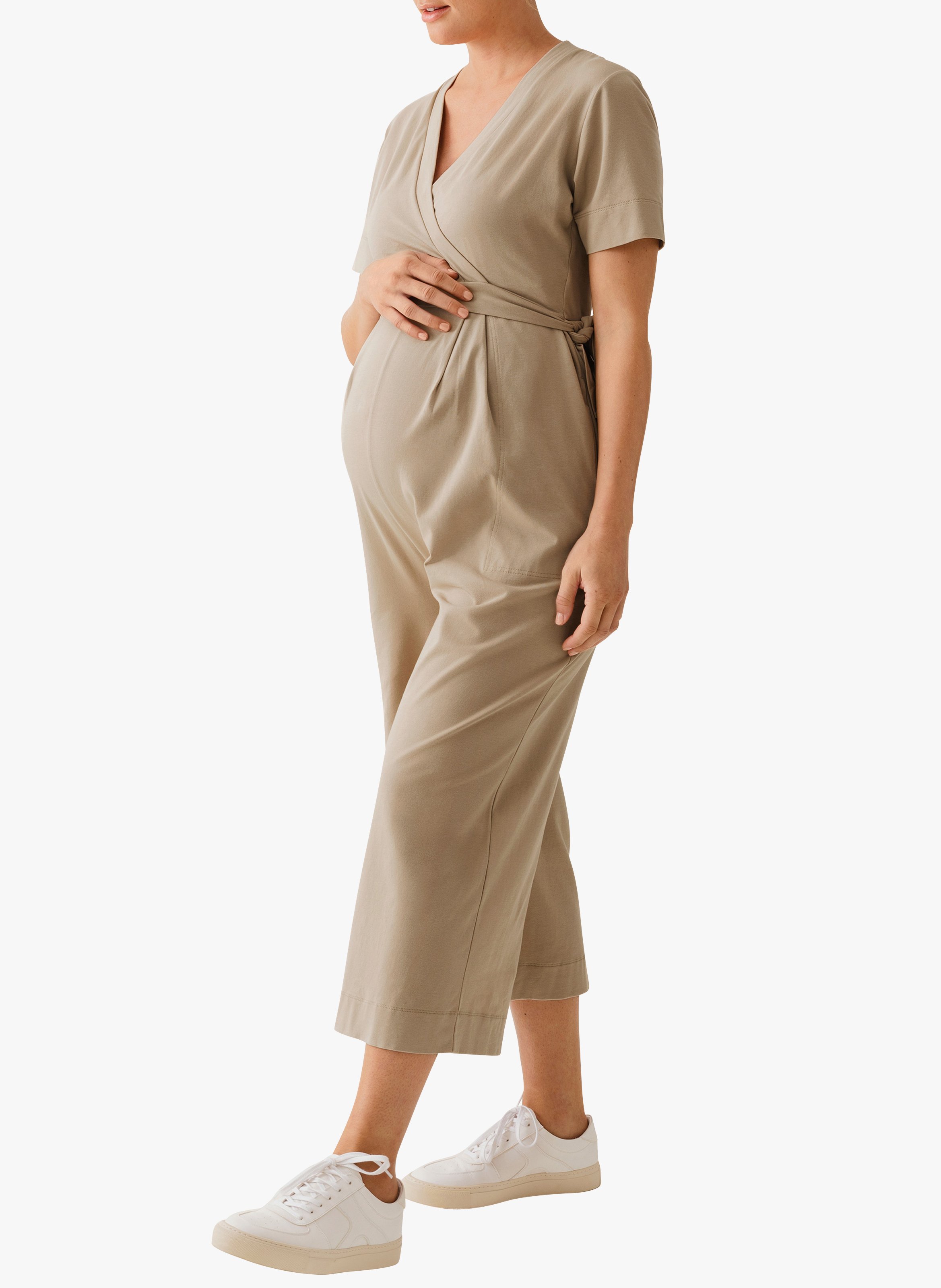 Combinaison col V en coton bio mélangé  BOOB Beige