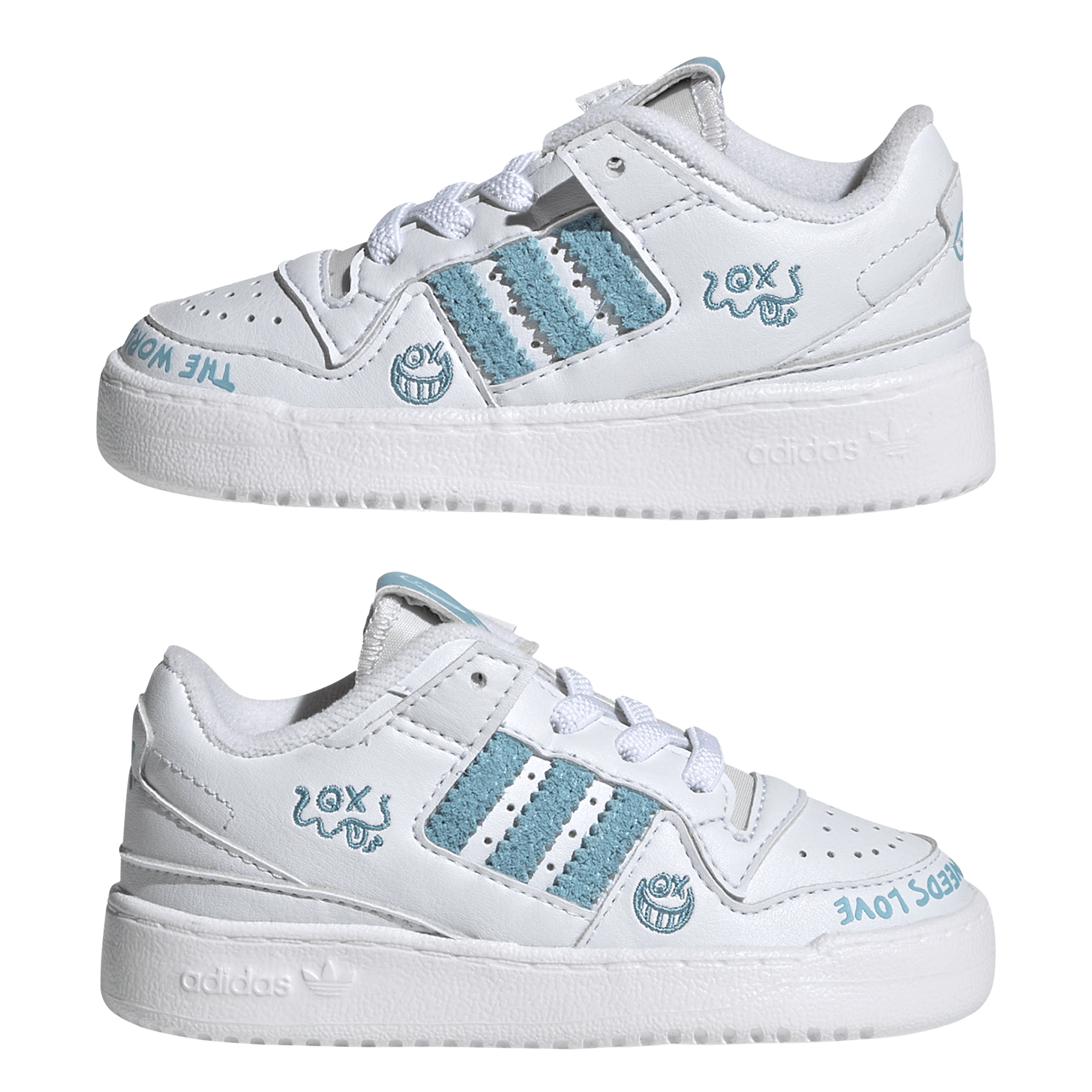 Baskets basses en cuir ADIDAS Blanc