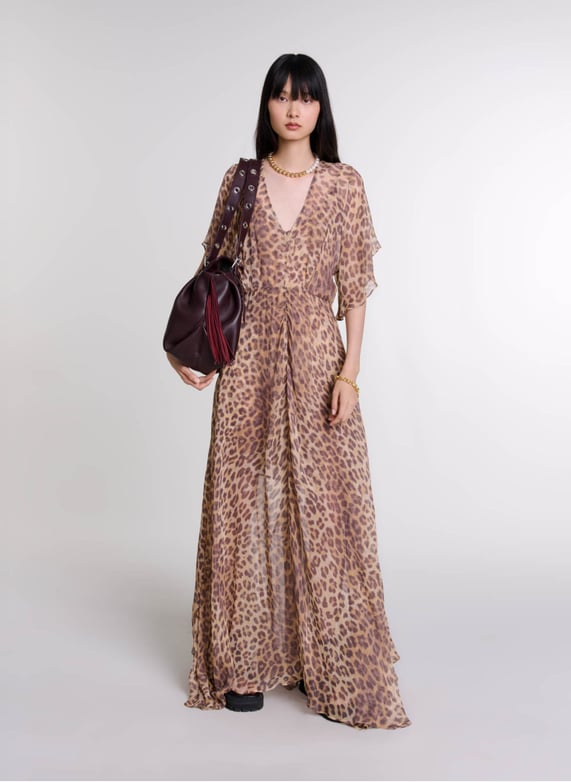 Leopard Print Robe Longue Leopard Mango Robe Longue Imprimée