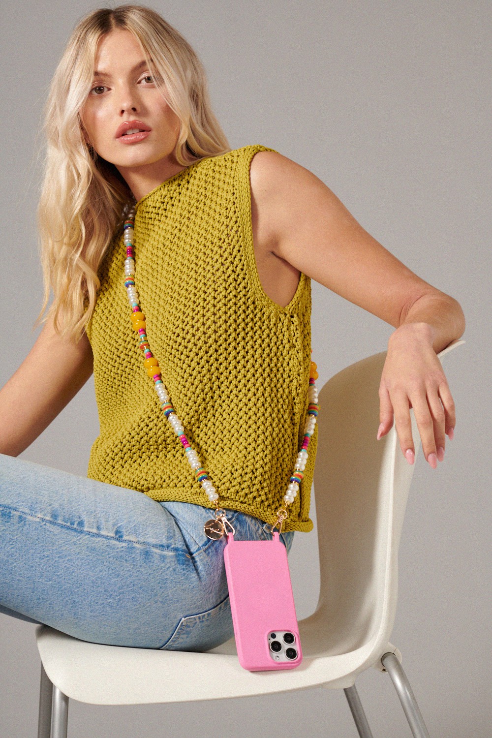 Beaded phone chain LA COQUE FRANCAISE Multicolored