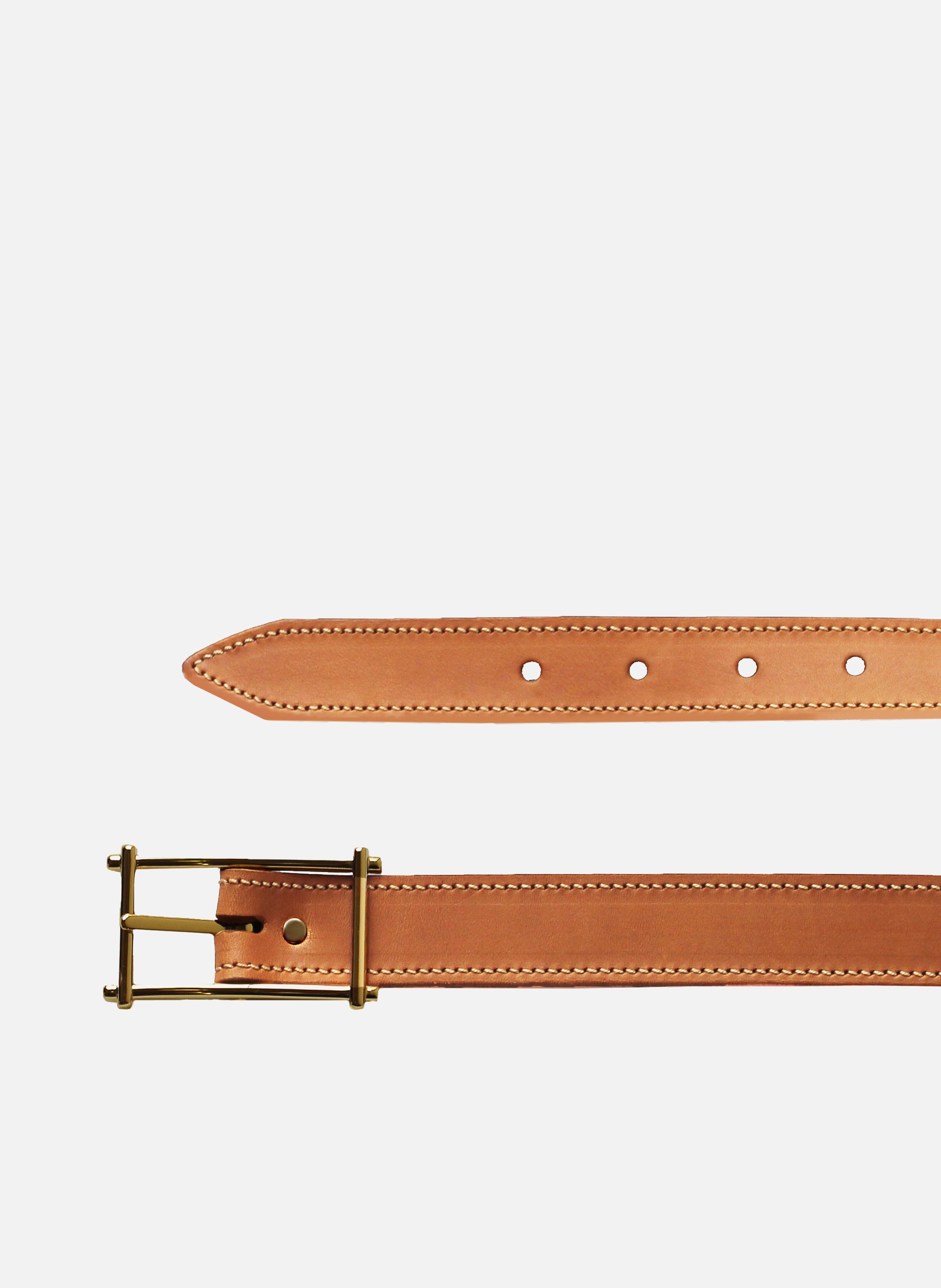 Vintage belt in suede and smooth leather JULES & JENN Brown
