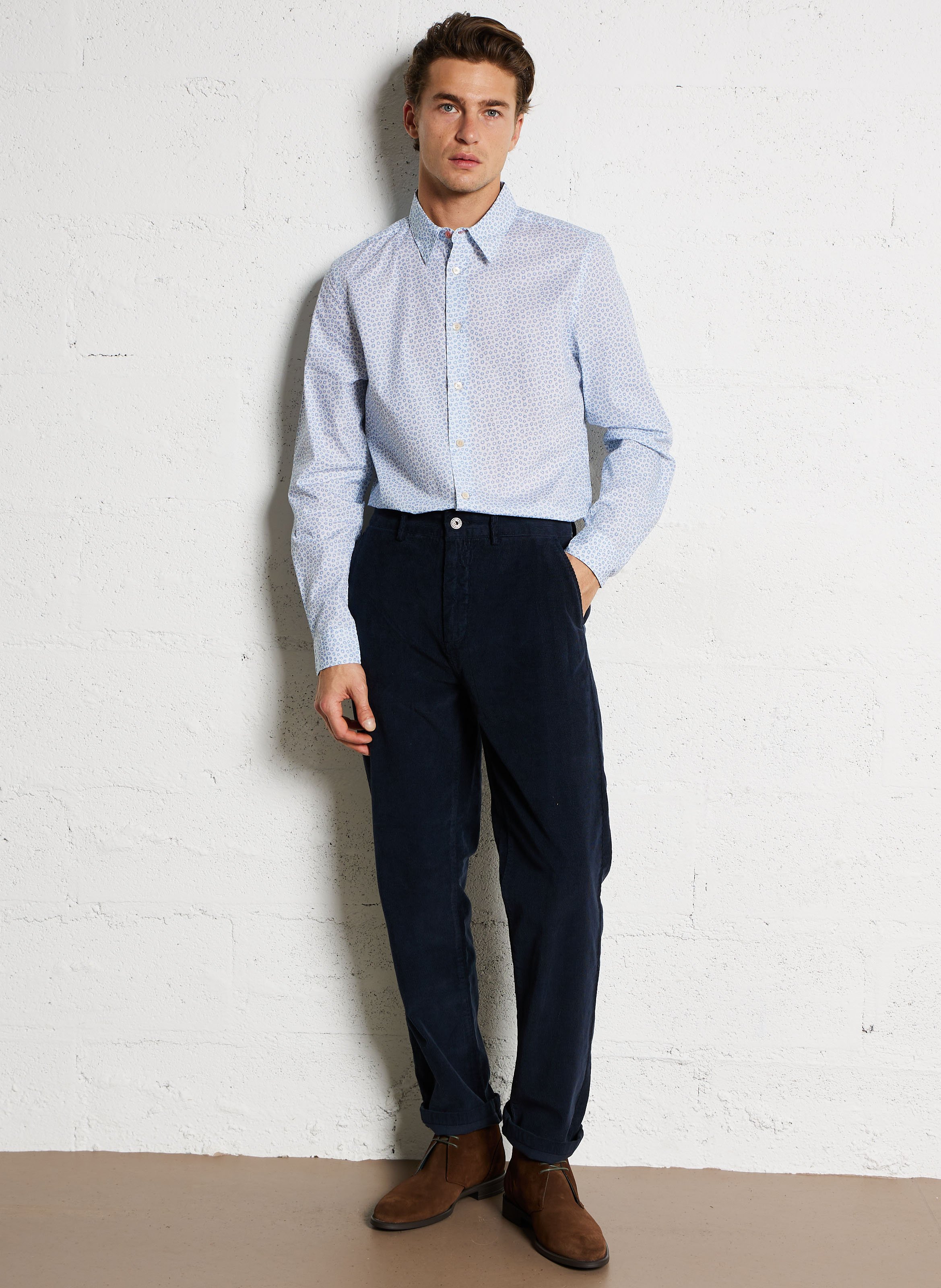 Chemise ajustée imprimée en coton  PAUL SMITH Bleu