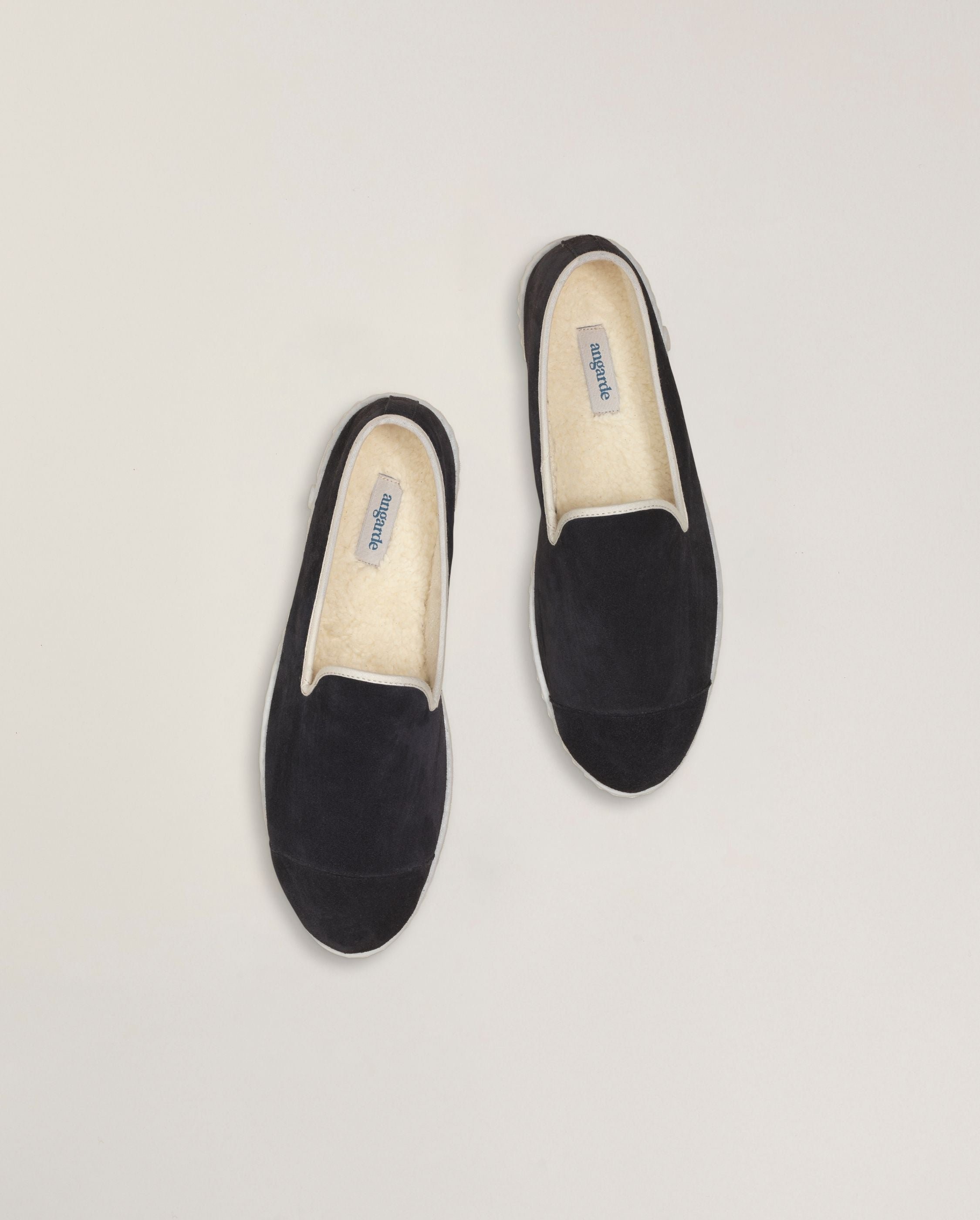 Men's leather slipper, navy Blue