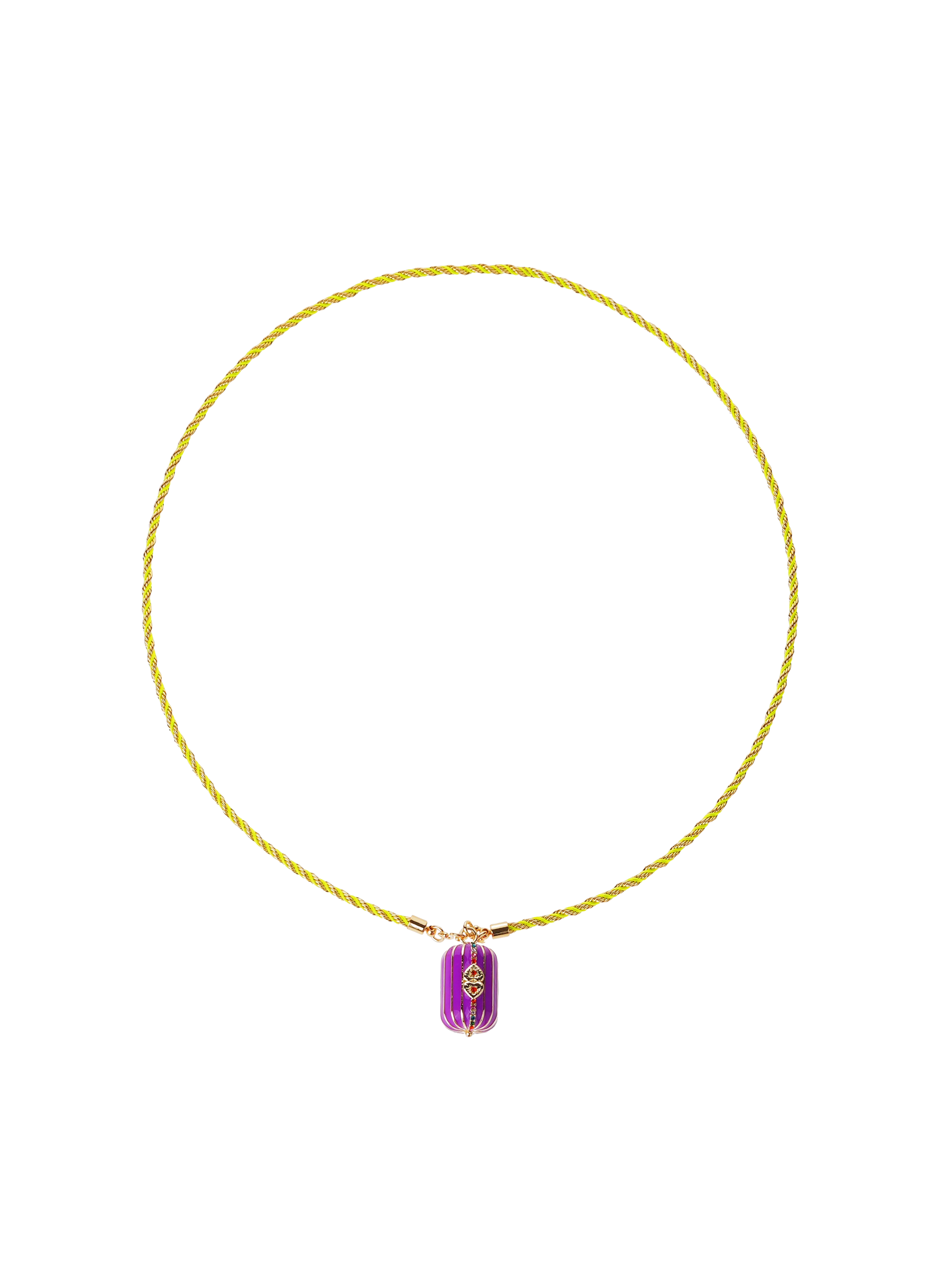 Long cord necklace with central charm HIPANEMA Purple