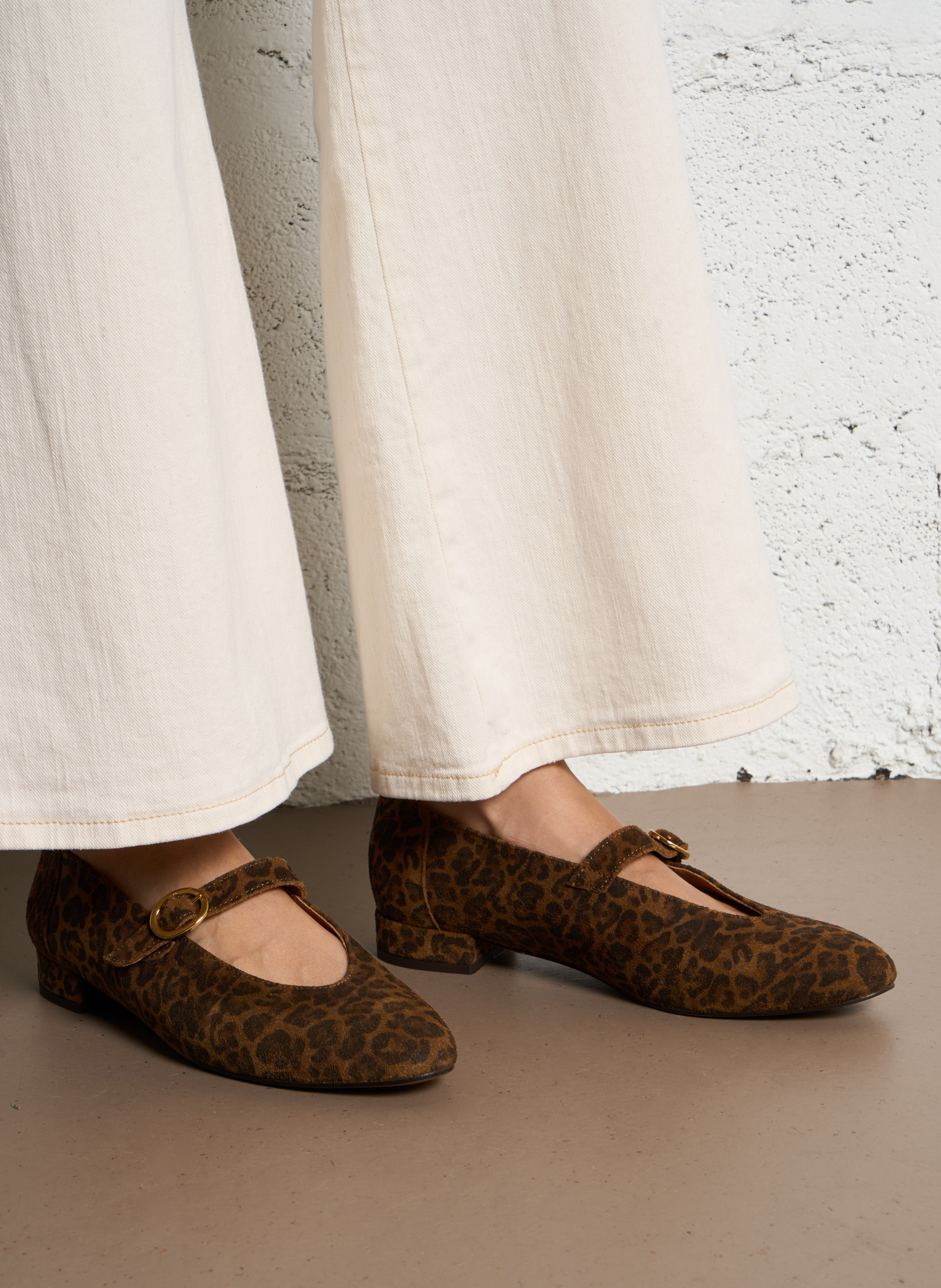 Ballet flats in printed suede leather MAISON TOUFET Multicolored