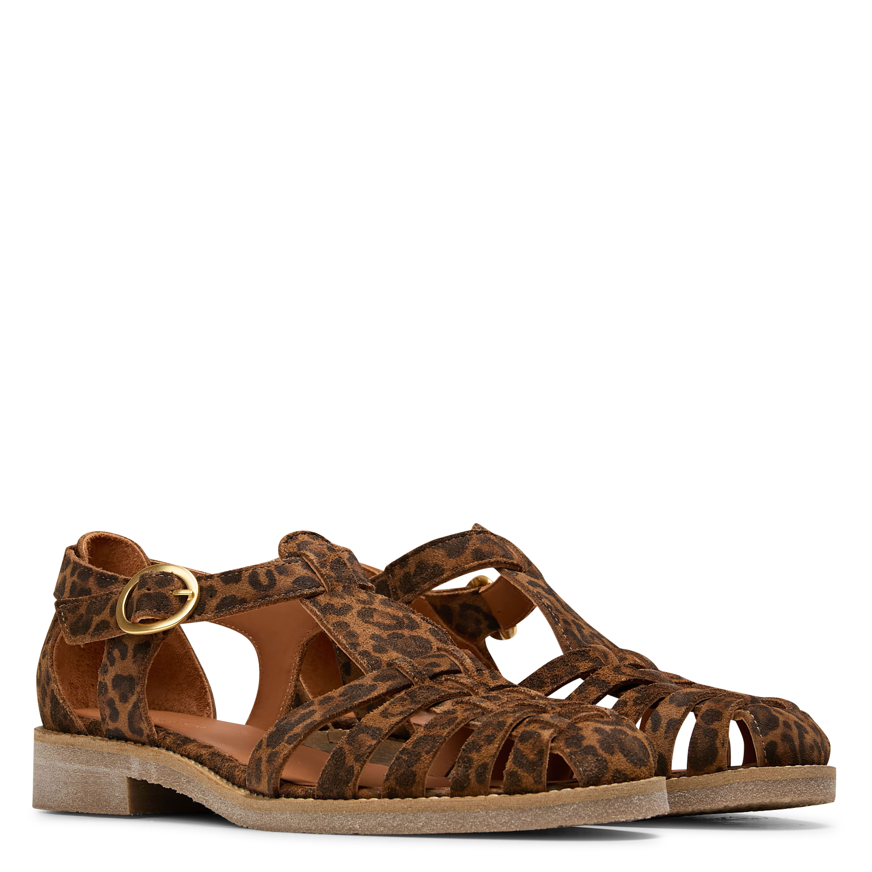 Aouda flat leather sandals MAISON TOUFET Multicolored