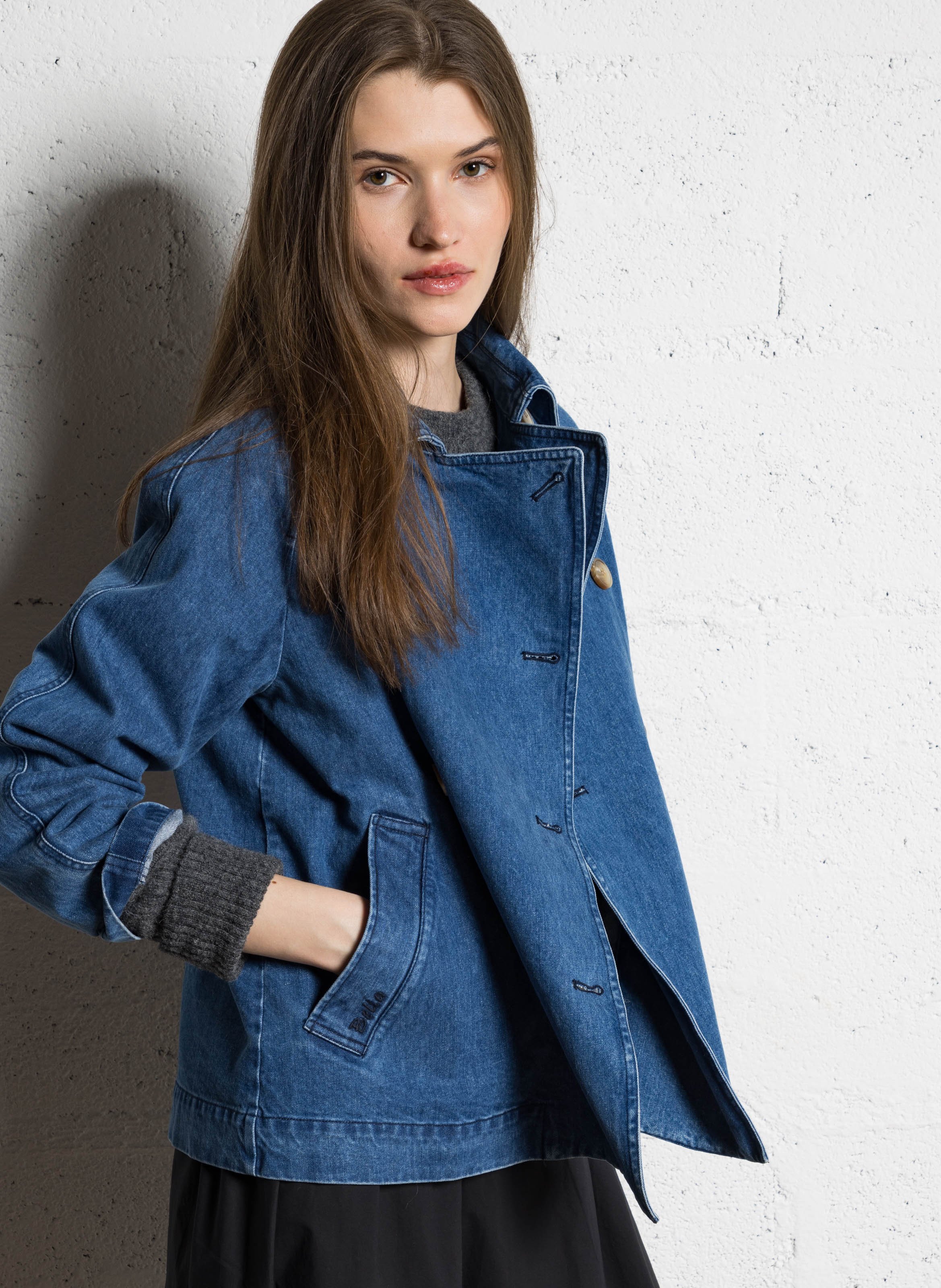 Veste oversize en coton BELLA JONES Bleu