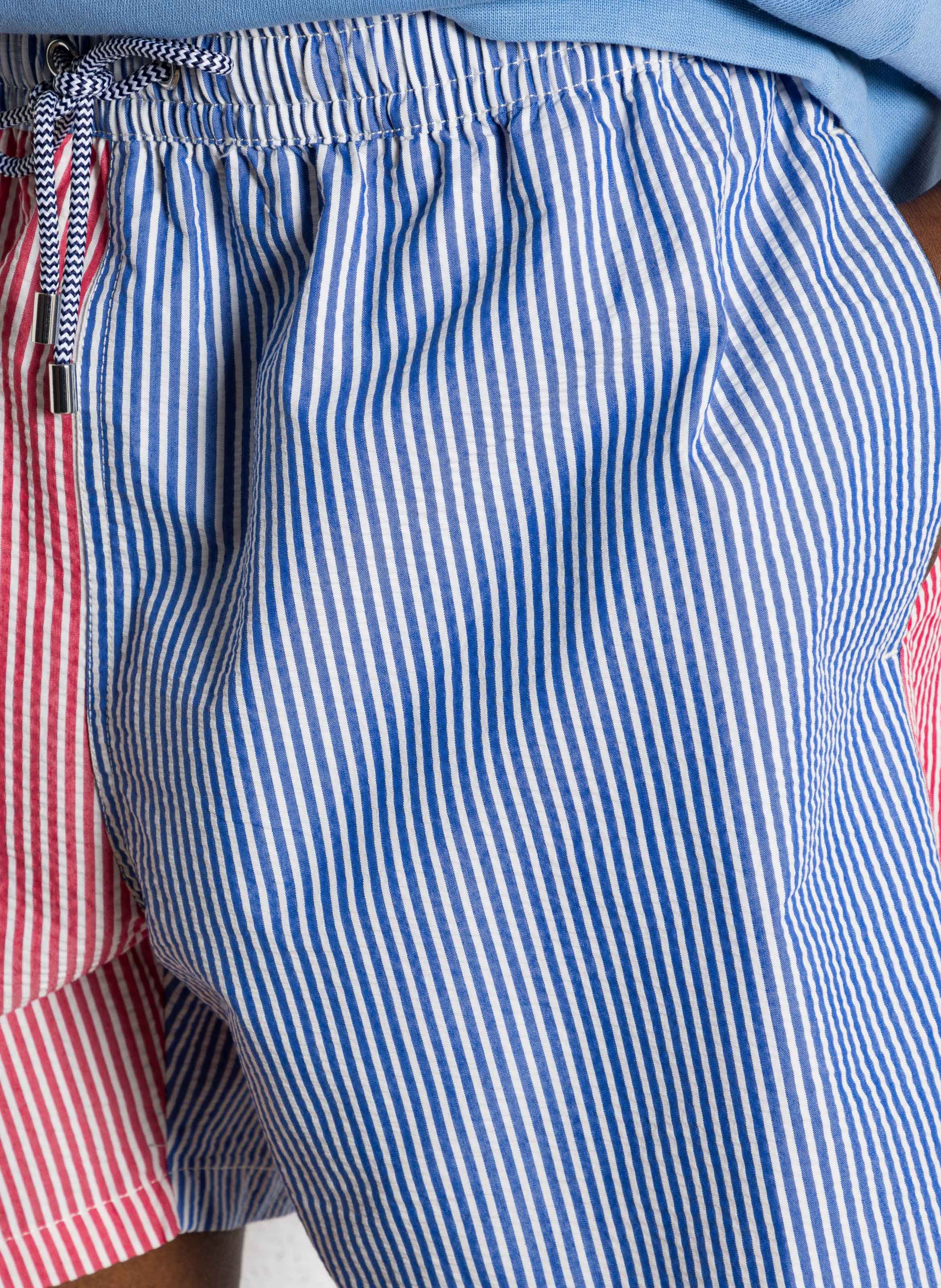 Striped blended cotton swim shorts FACONNABLE Blue