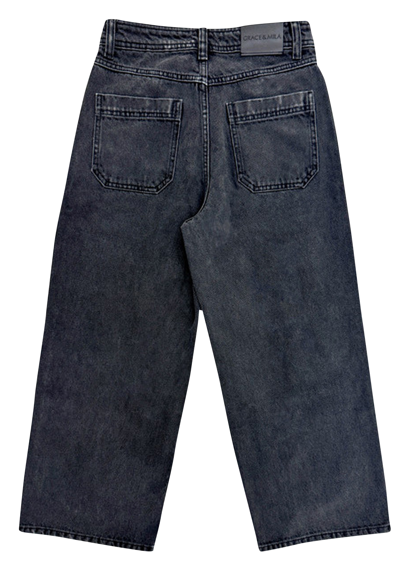 Cotton straight jeans GRACE ET MILA Black