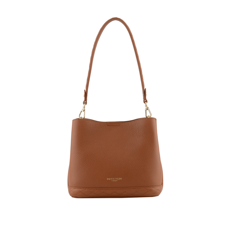 Satchel - cowhide leather POURCHET Brown