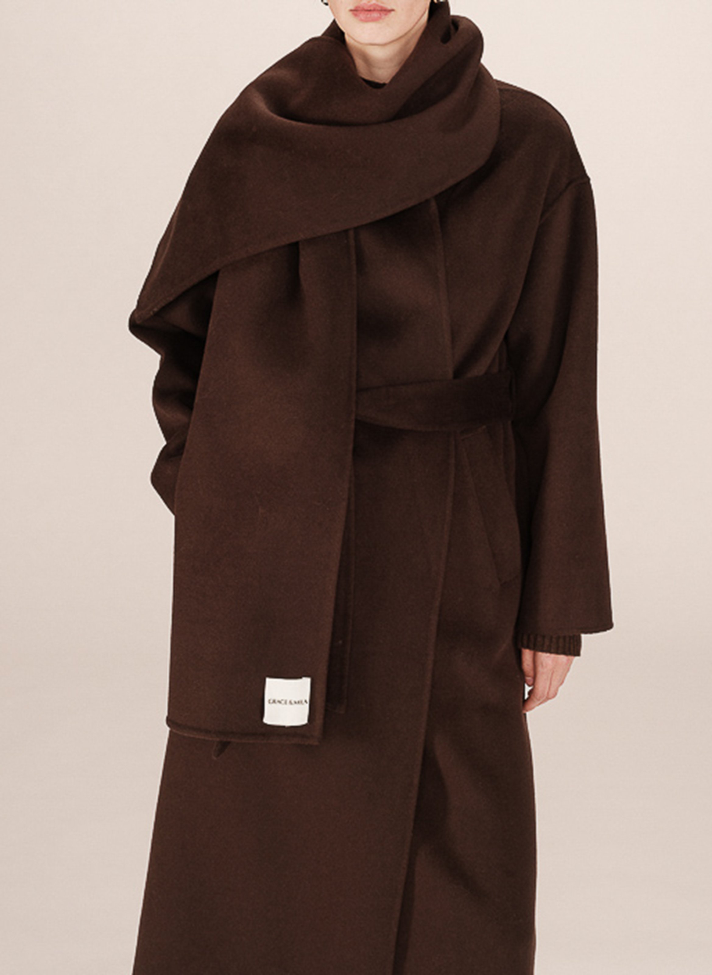 Echarpe en laine mélangée GRACE ET MILA Marron