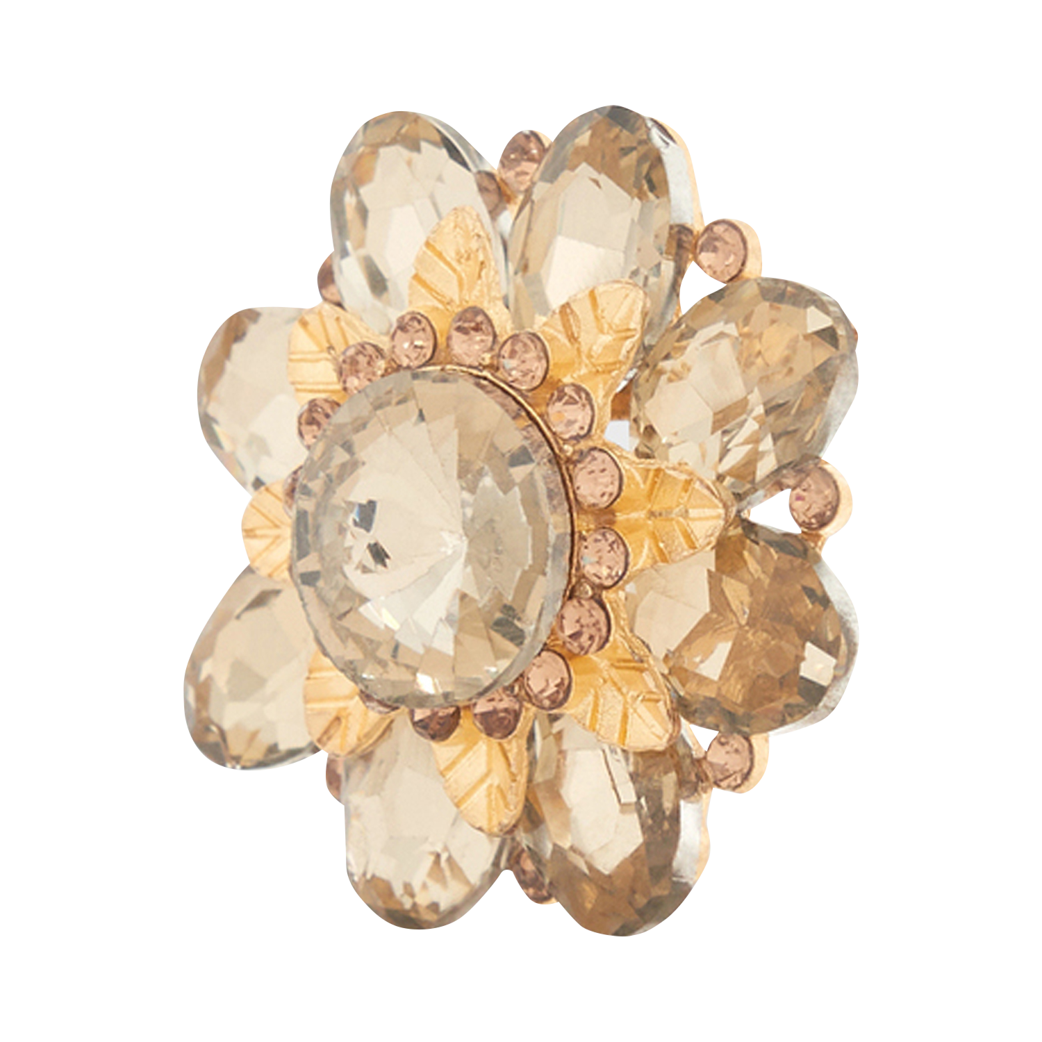 Broche met stenen en strass GERARD DAREL Goudkleurig