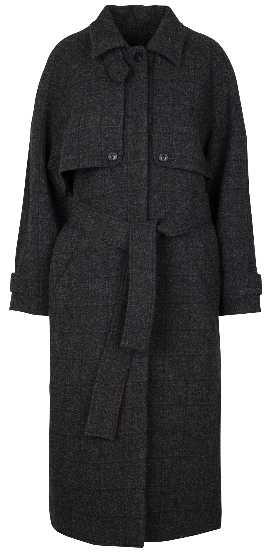 High-neck wool coat BELLEPIECE Black