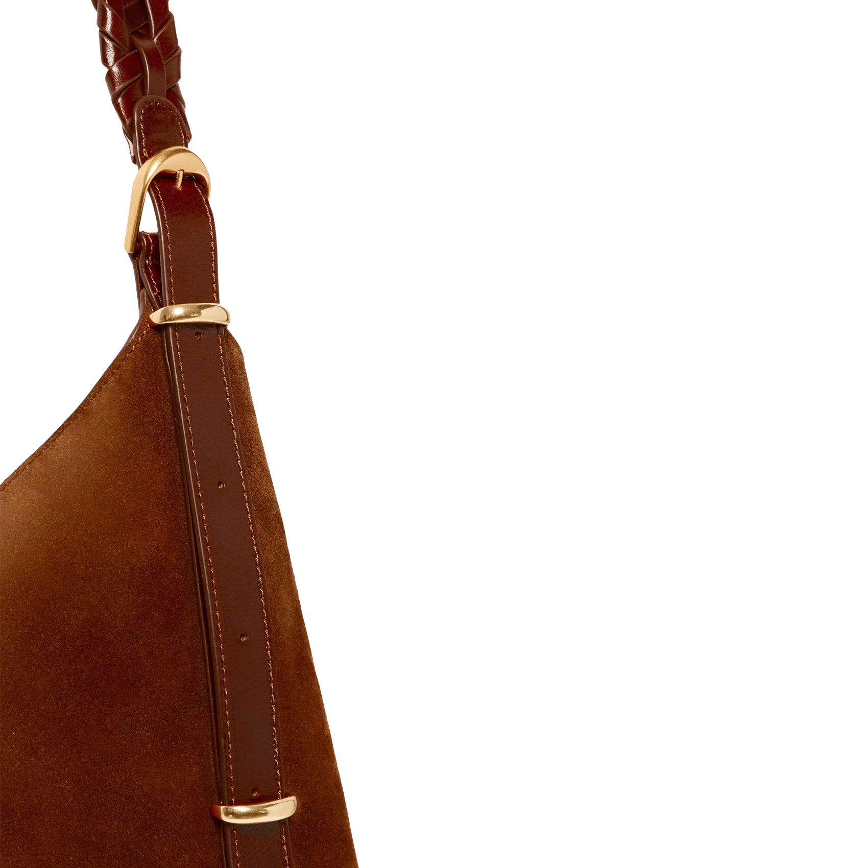 Buideltas van getextureerd leer met veters VANESSA BRUNO Bruin