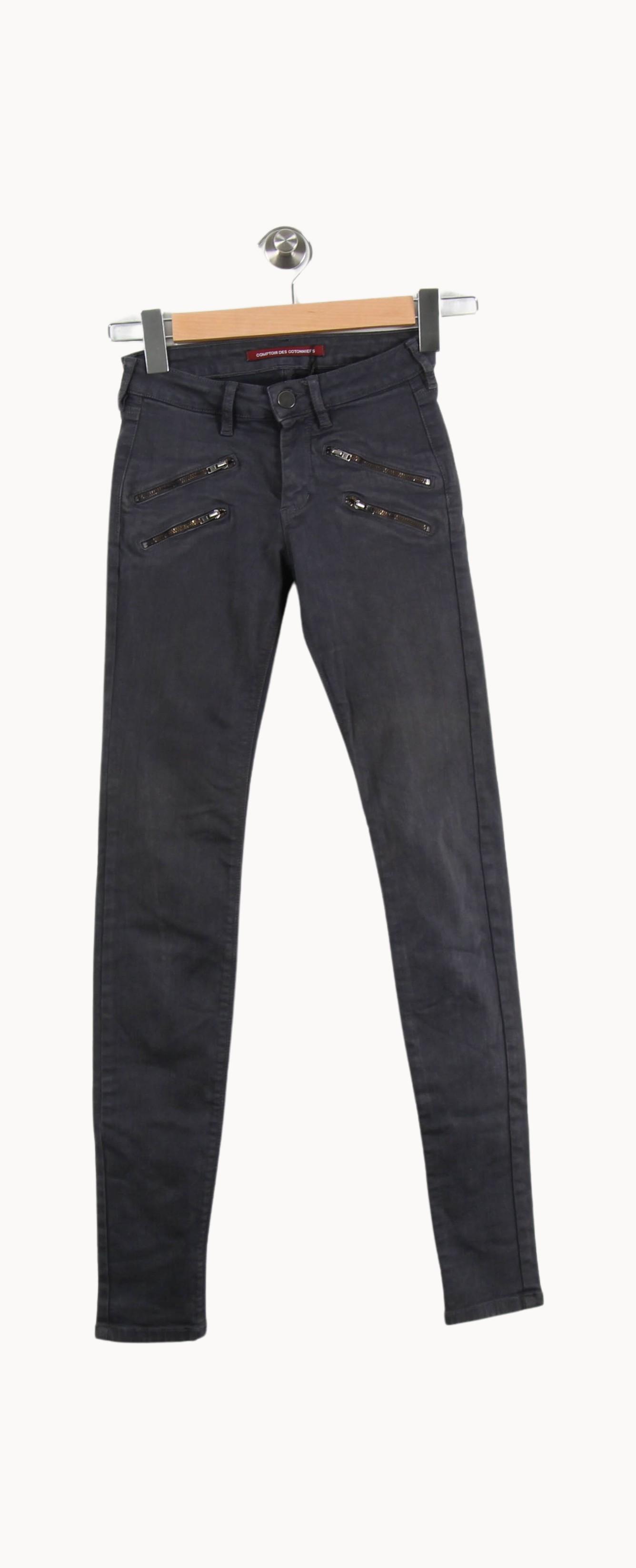 Cropped slim jeans with studs COMPTOIR DES COTONNIERS - Seconde main Grey