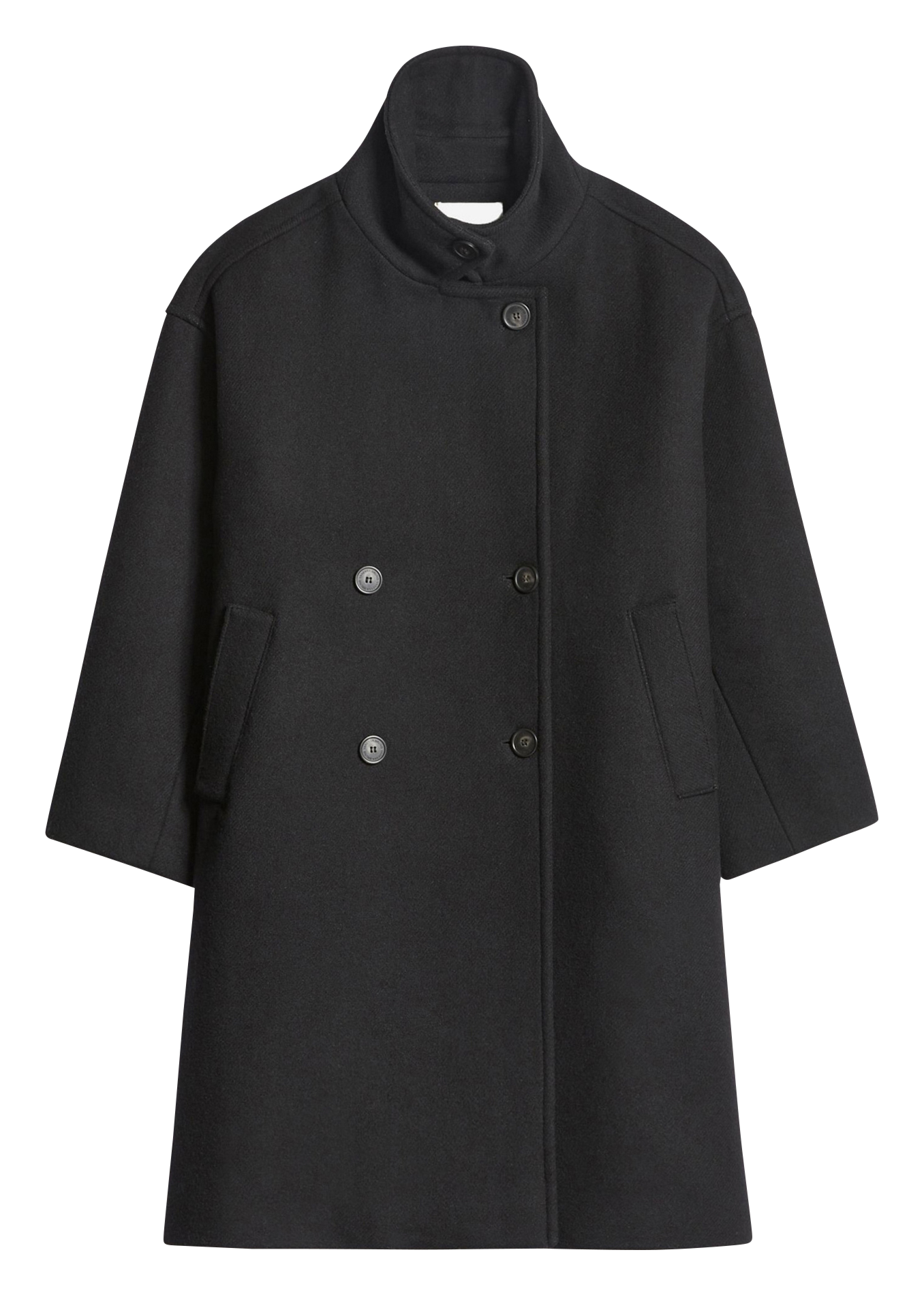 Oversized jas van wolmix met opstaande kraag VANESSA BRUNO Zwart