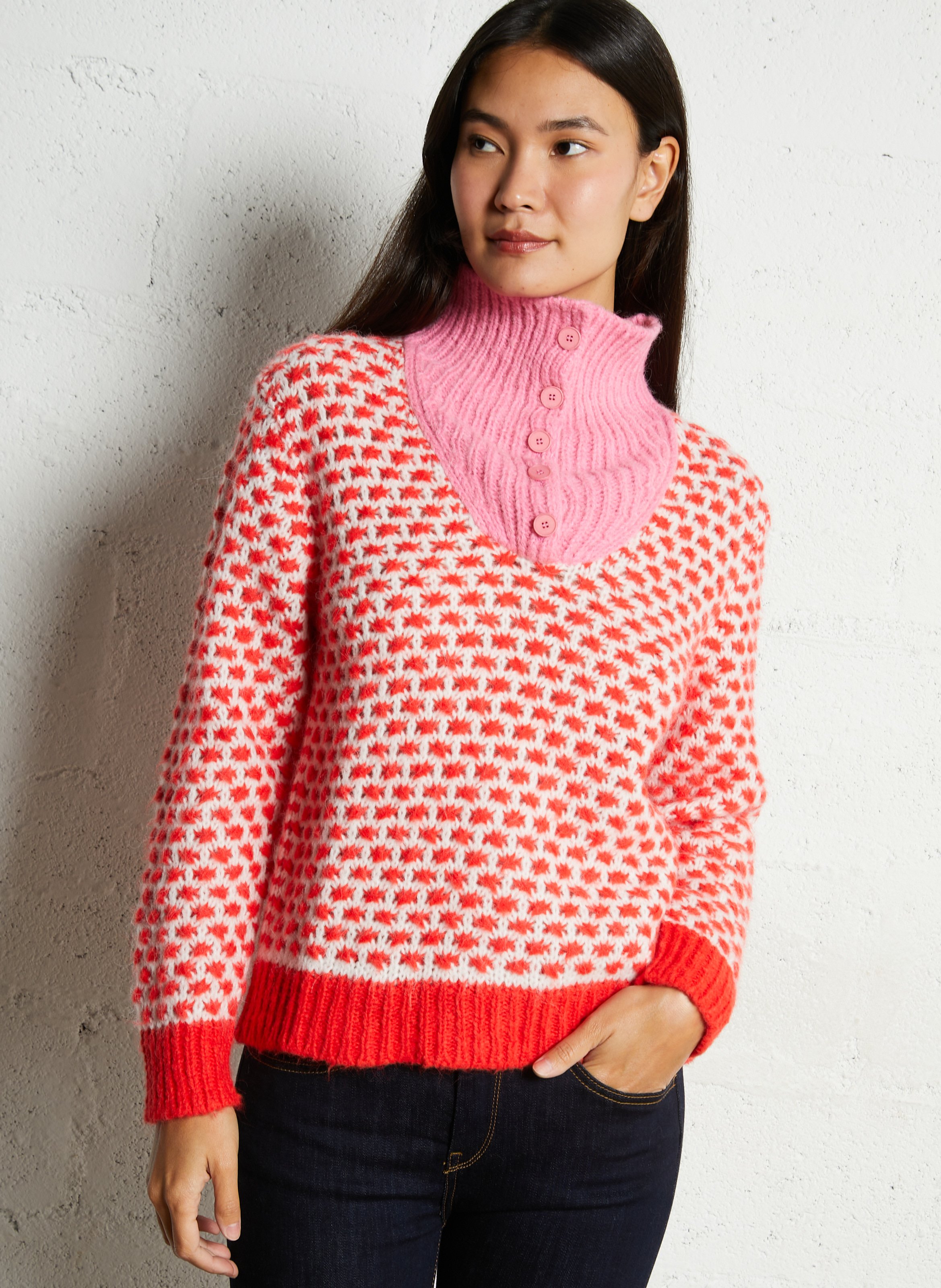 Oversize-Pullover mit Stehkragen DR BLOOM