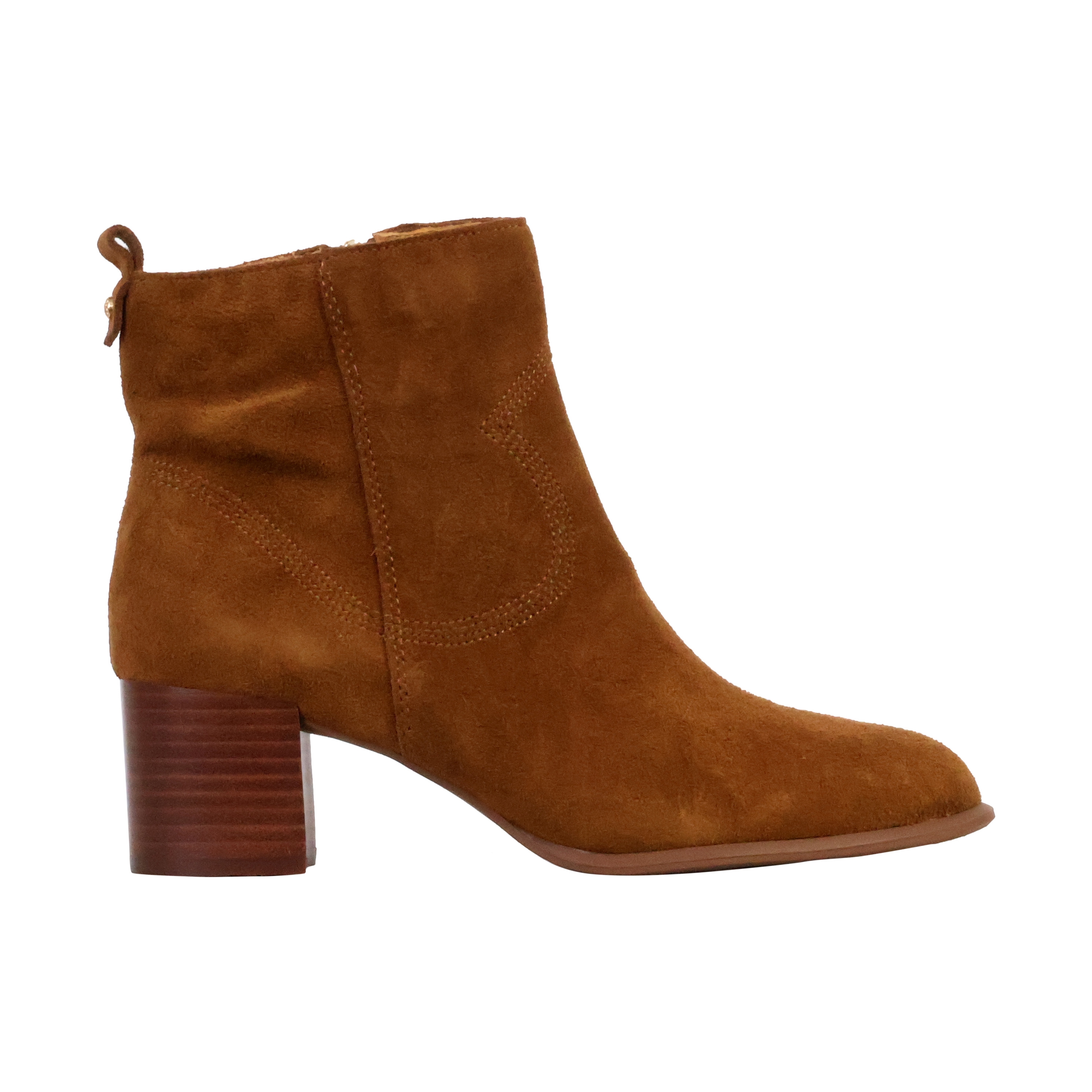 Aurelie leather heeled ankle boots  Camel