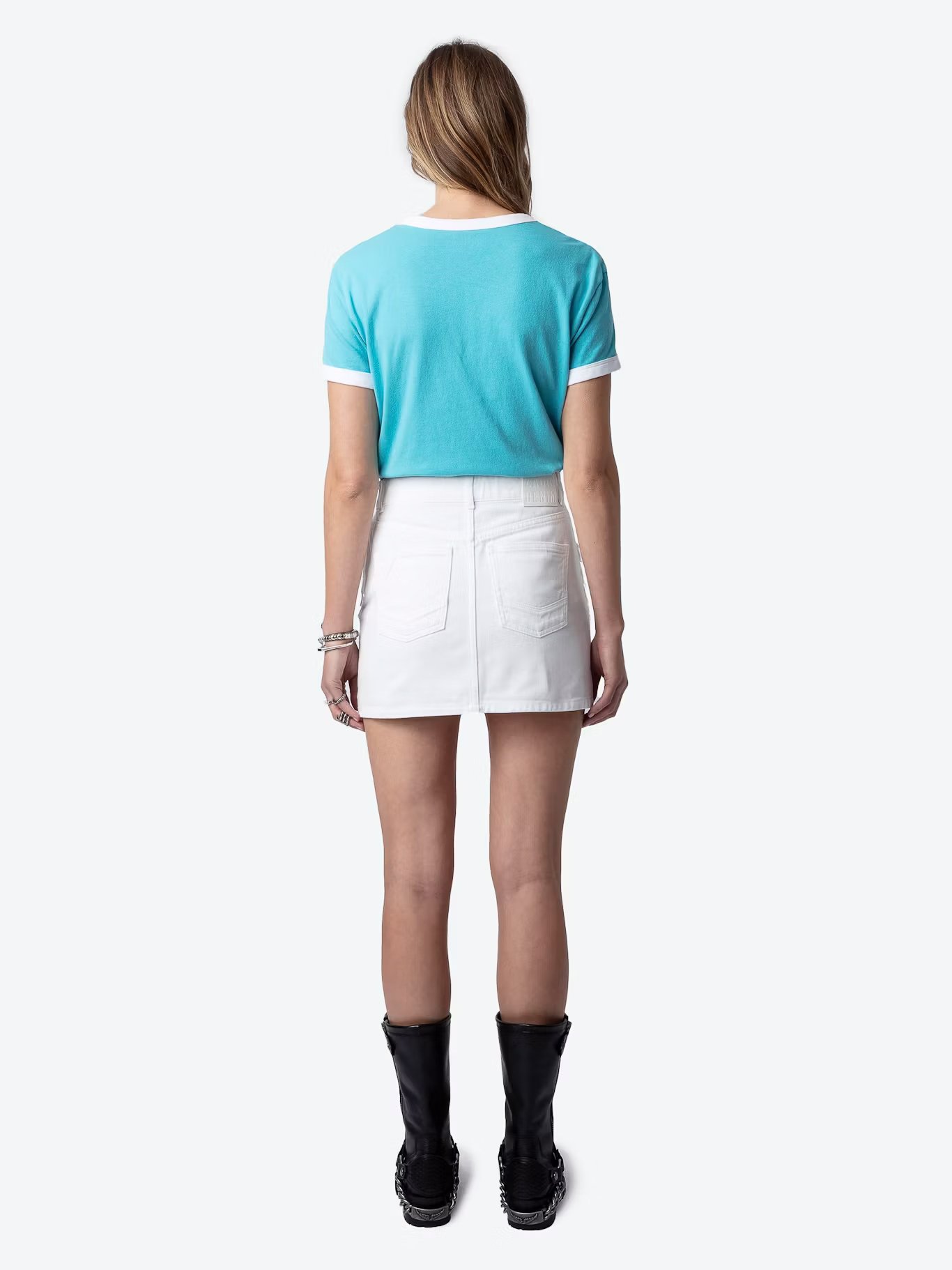 Tee-shirt col rond blason en coton bio ZADIG&VOLTAIRE Bleu