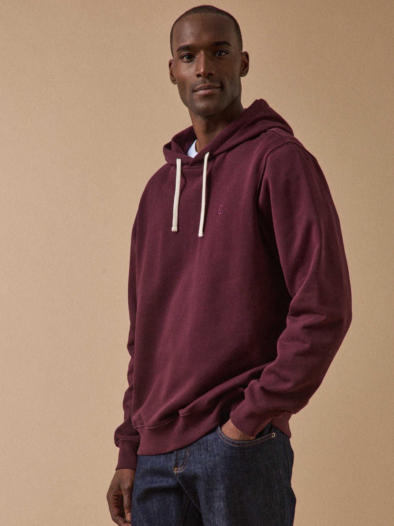Organic cotton hoodie CYRILLUS Red