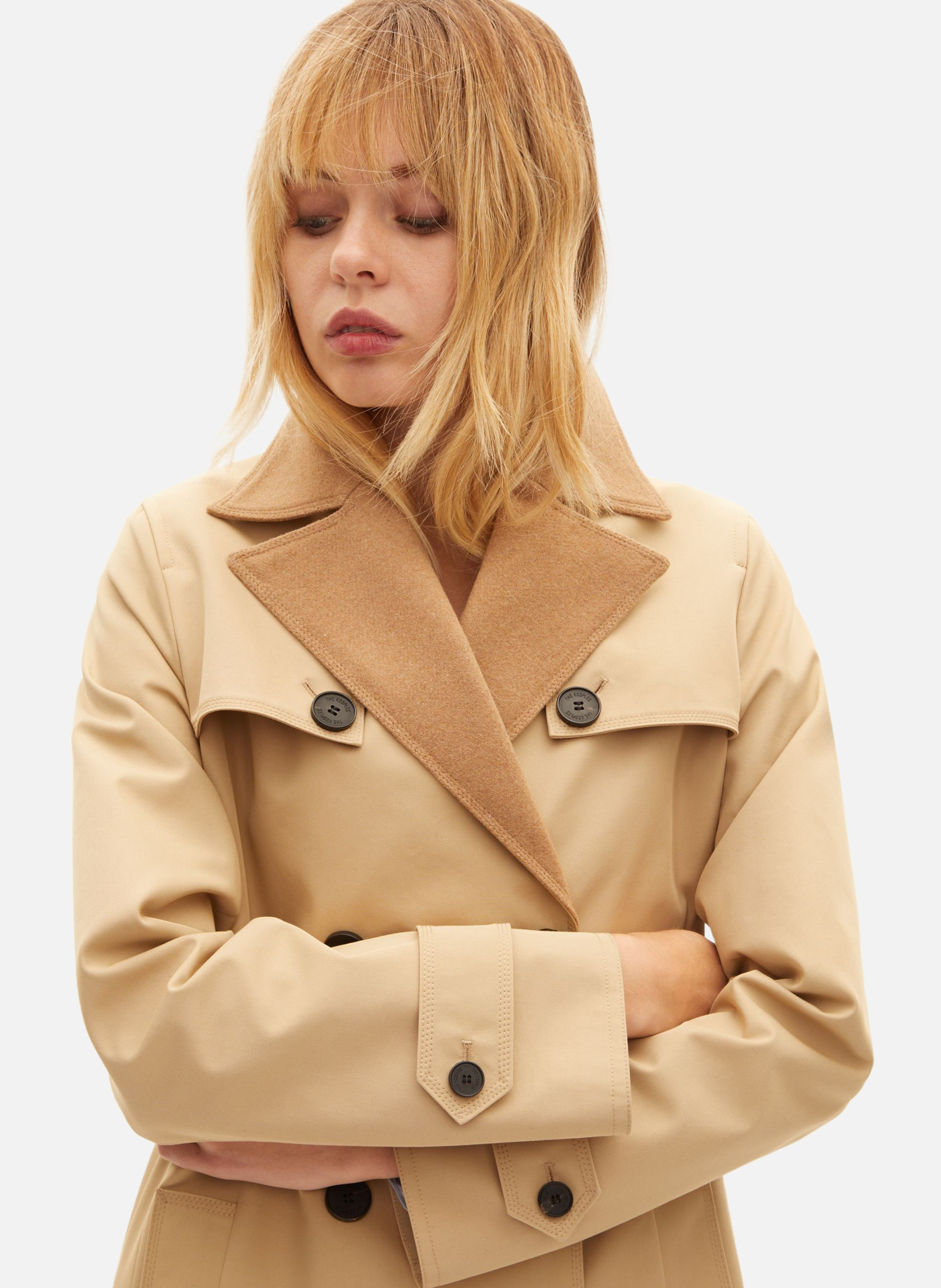 Coat lined in mixed wool THE KOOPLES Beige