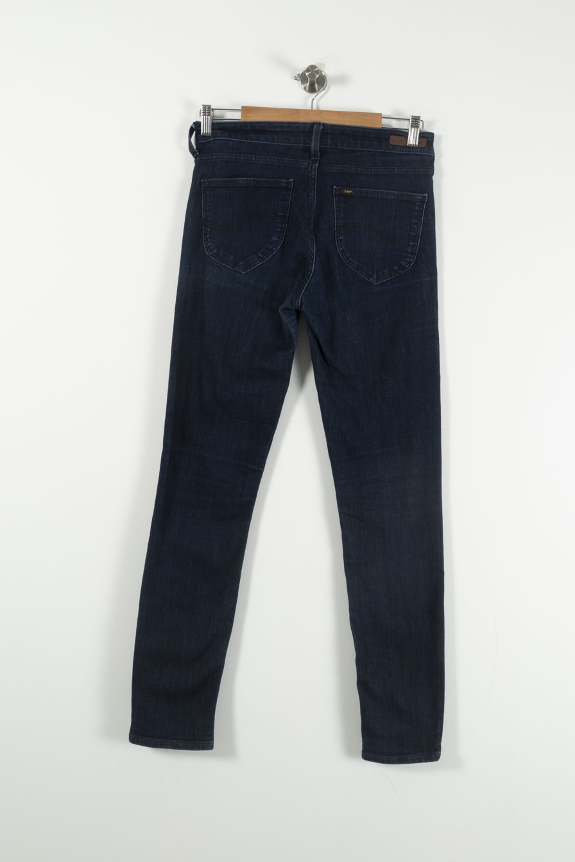Cropped slim jeans with studs LEE - Seconde Main Blue