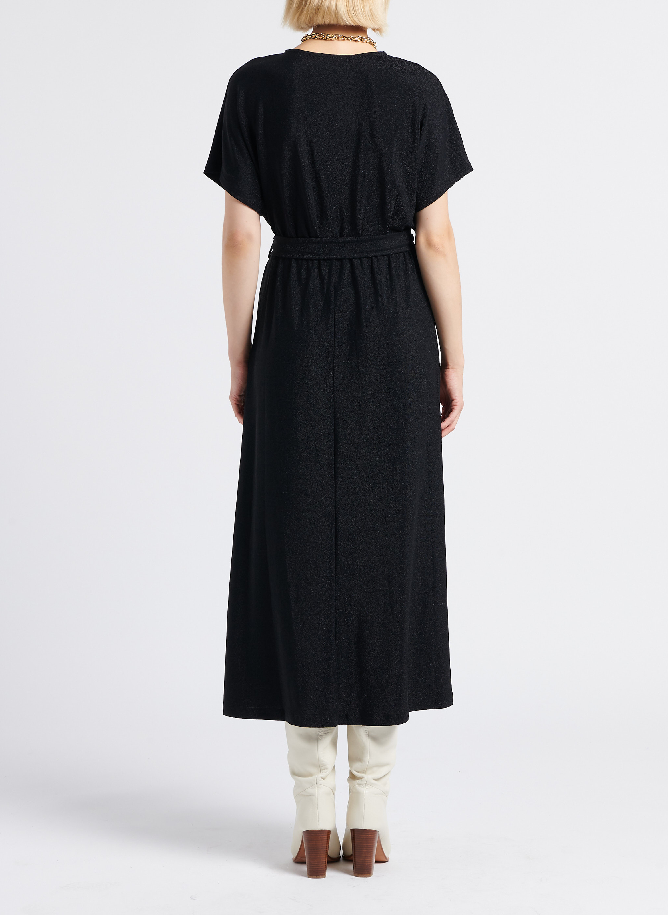 Robe longue col V  GRACE ET MILA Noir