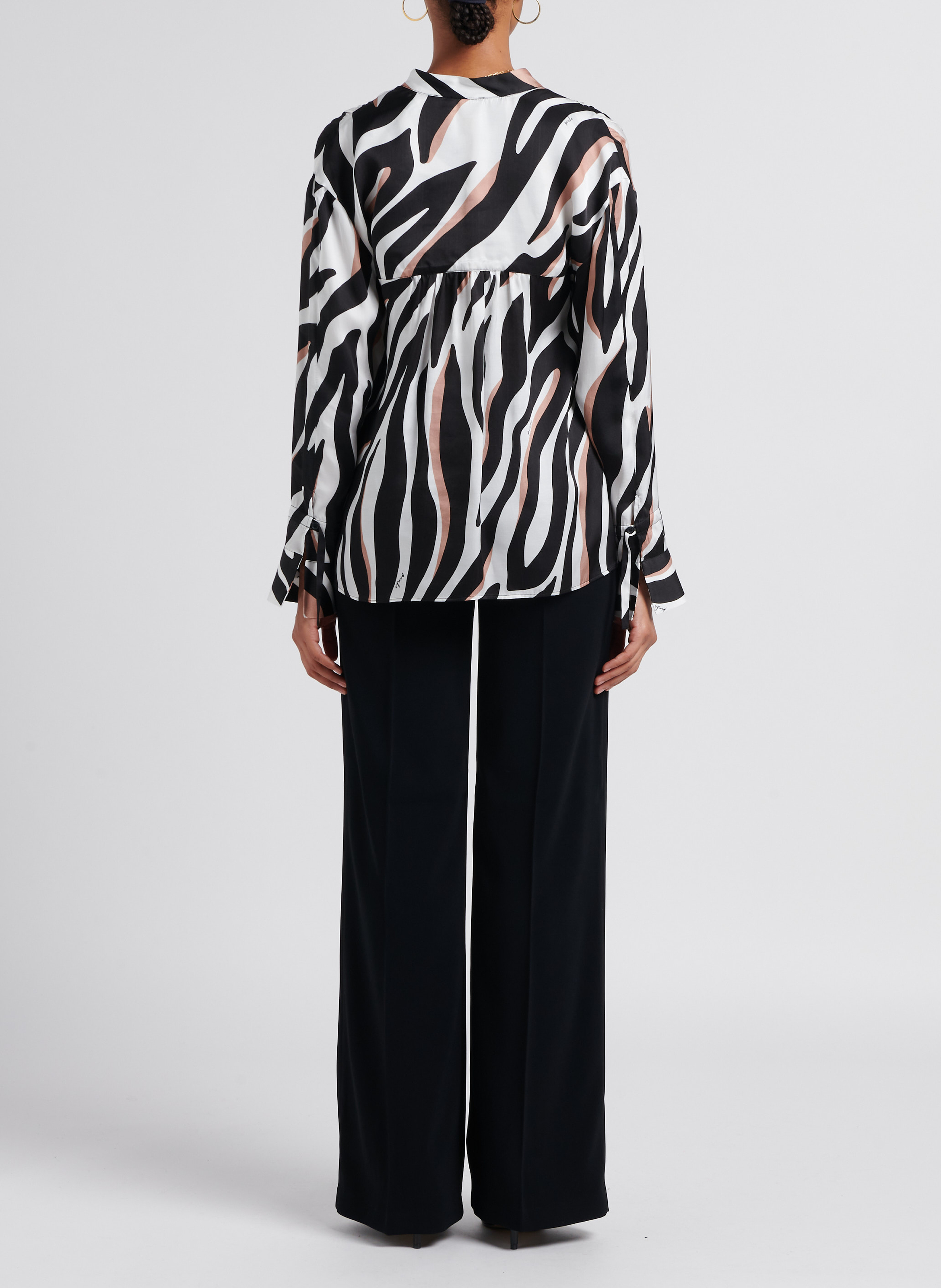 Rechte, satijnachtige top met V-hals PINKO Veelkleurig