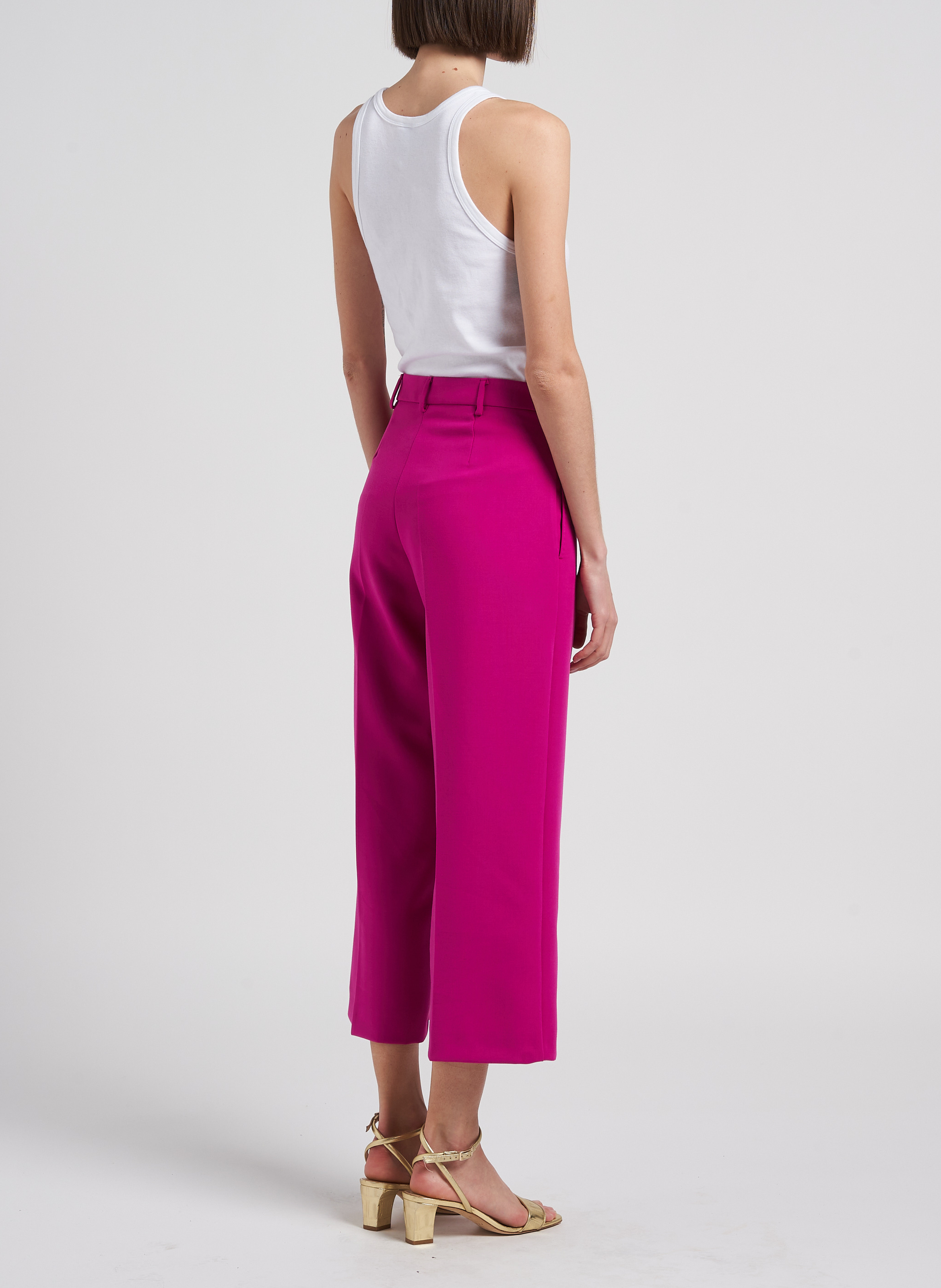Wide-leg canvas pants MAX&Co. Pink