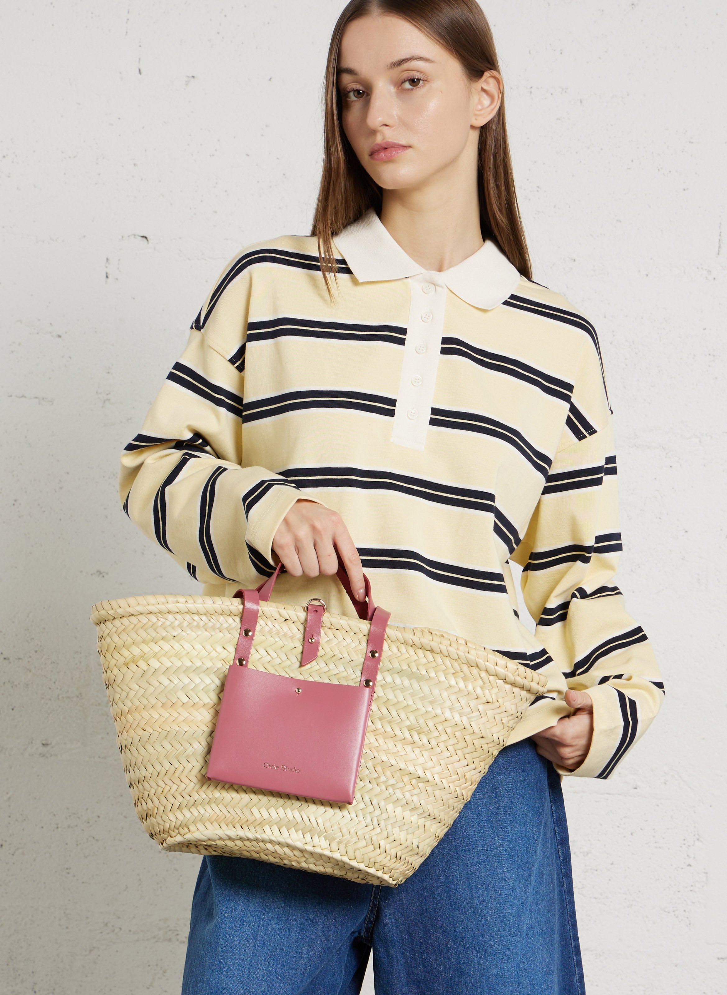 Woven doum basket CRAIE STUDIO Pink