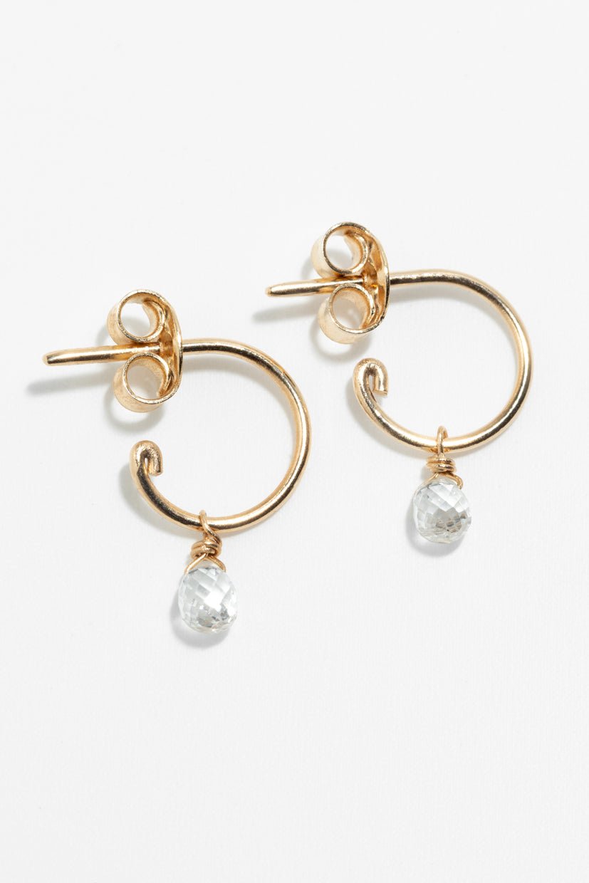 Sia gold earrings 750 - white diamond YAY White