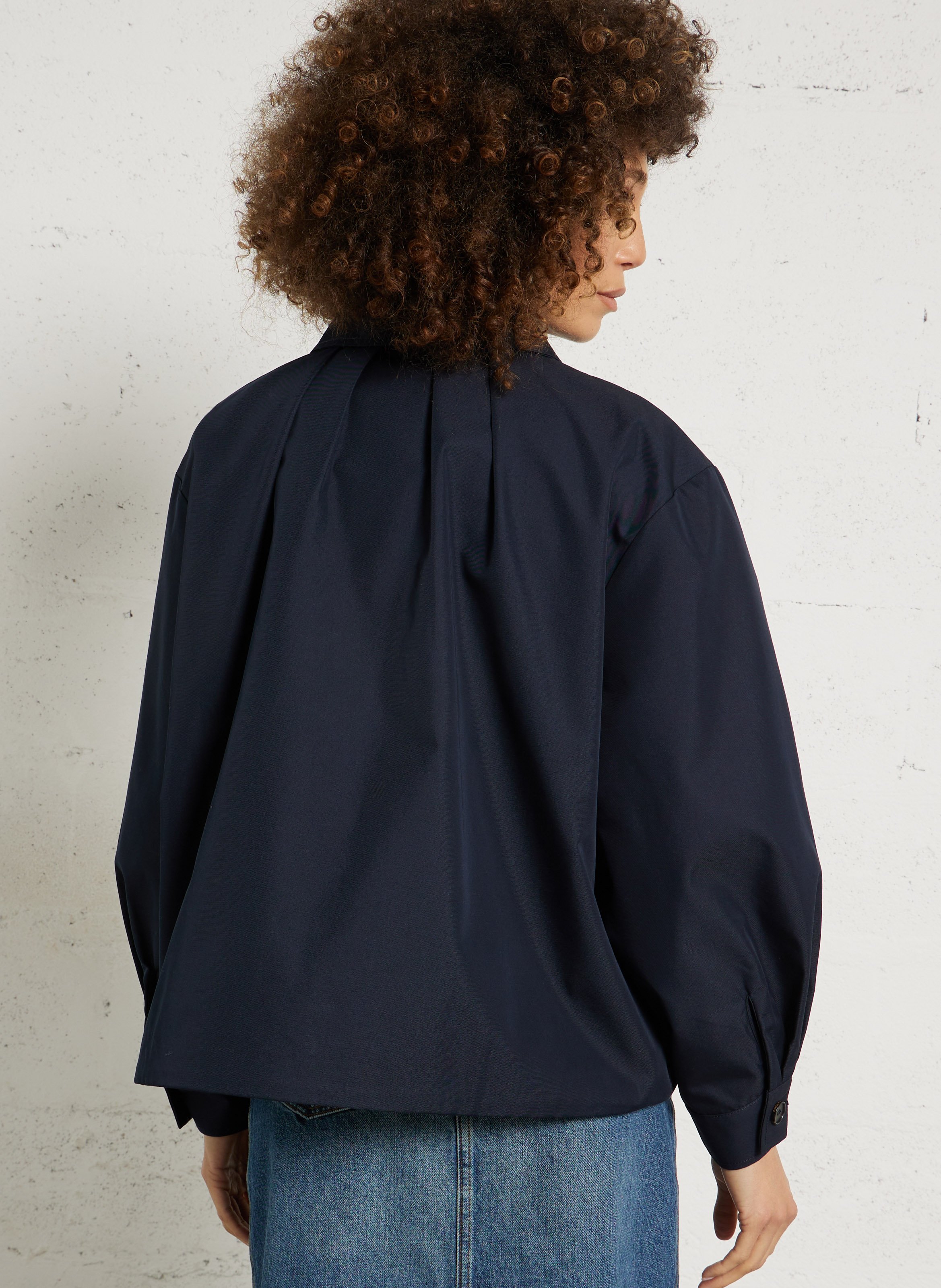 Einfarbiges gerade geschnittenes Knopfleisten-Jackett RUE DE TOKYO Blau