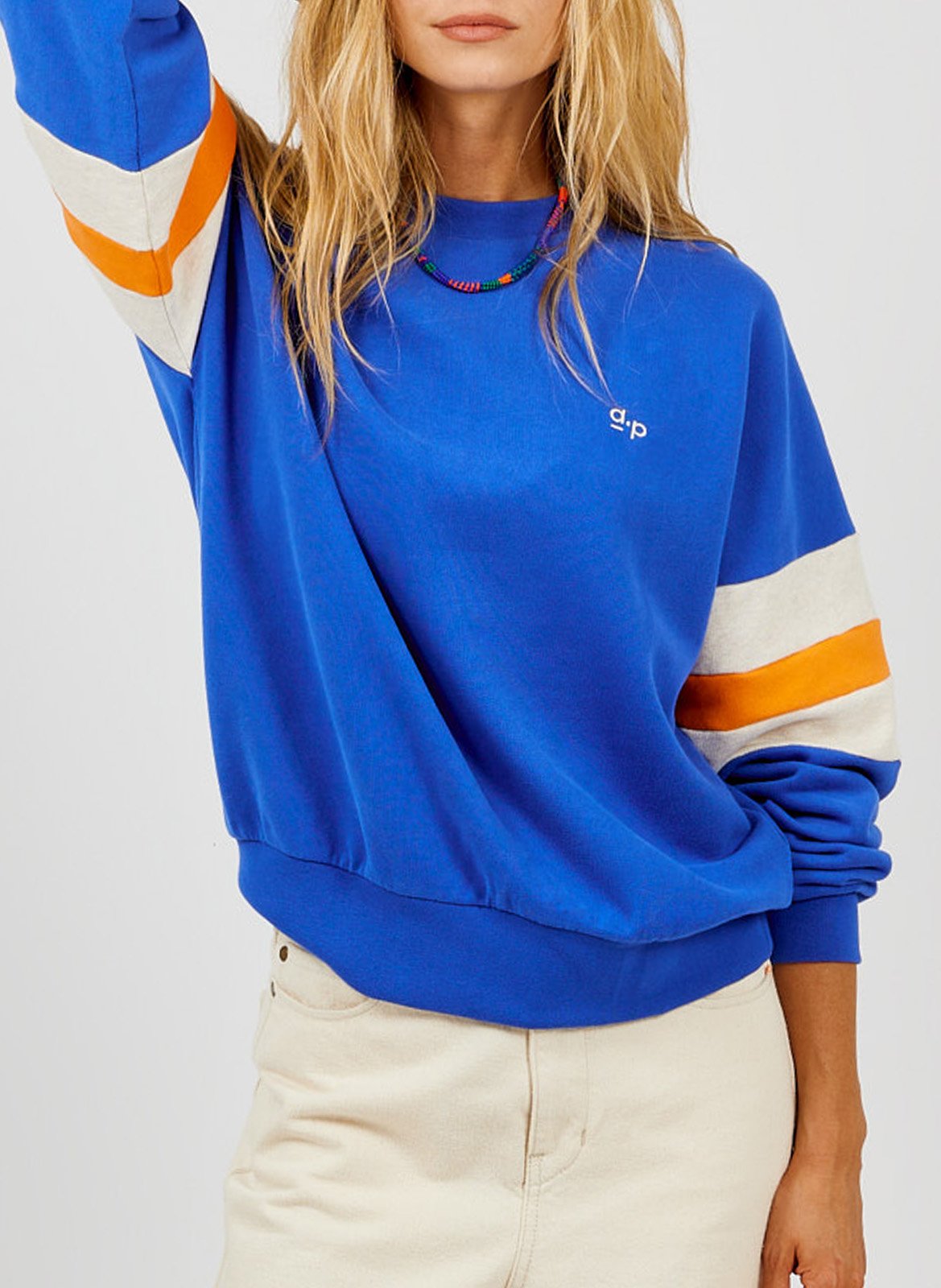 Oversized sweater van biologisch katoen A.P Blauw
