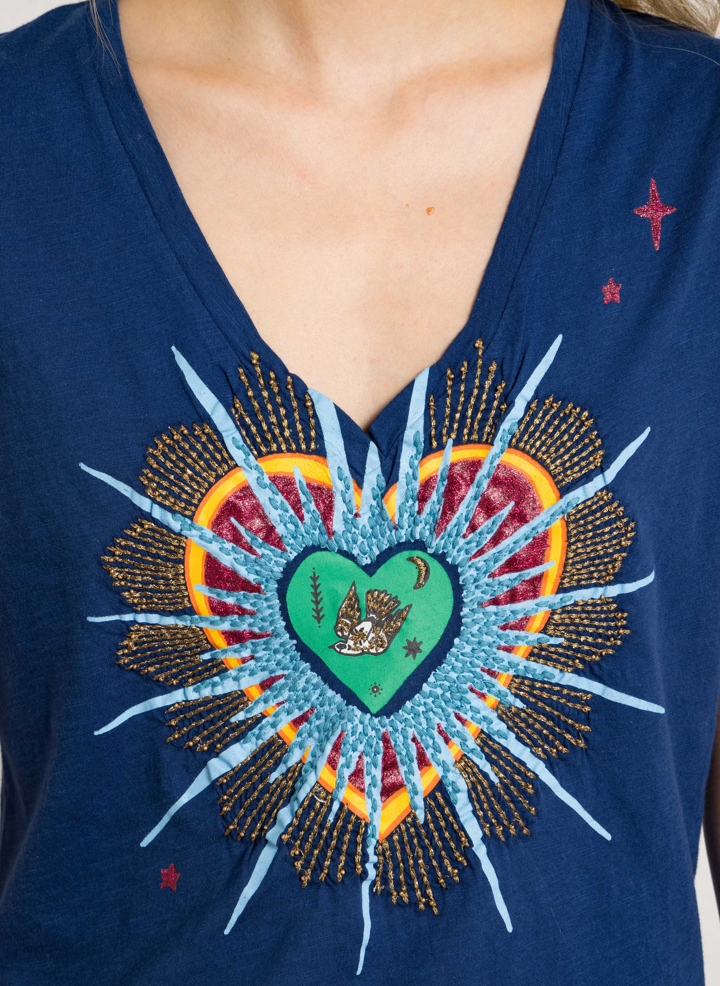 Tee-shirt col rond imprimé LEON & HARPER Bleu