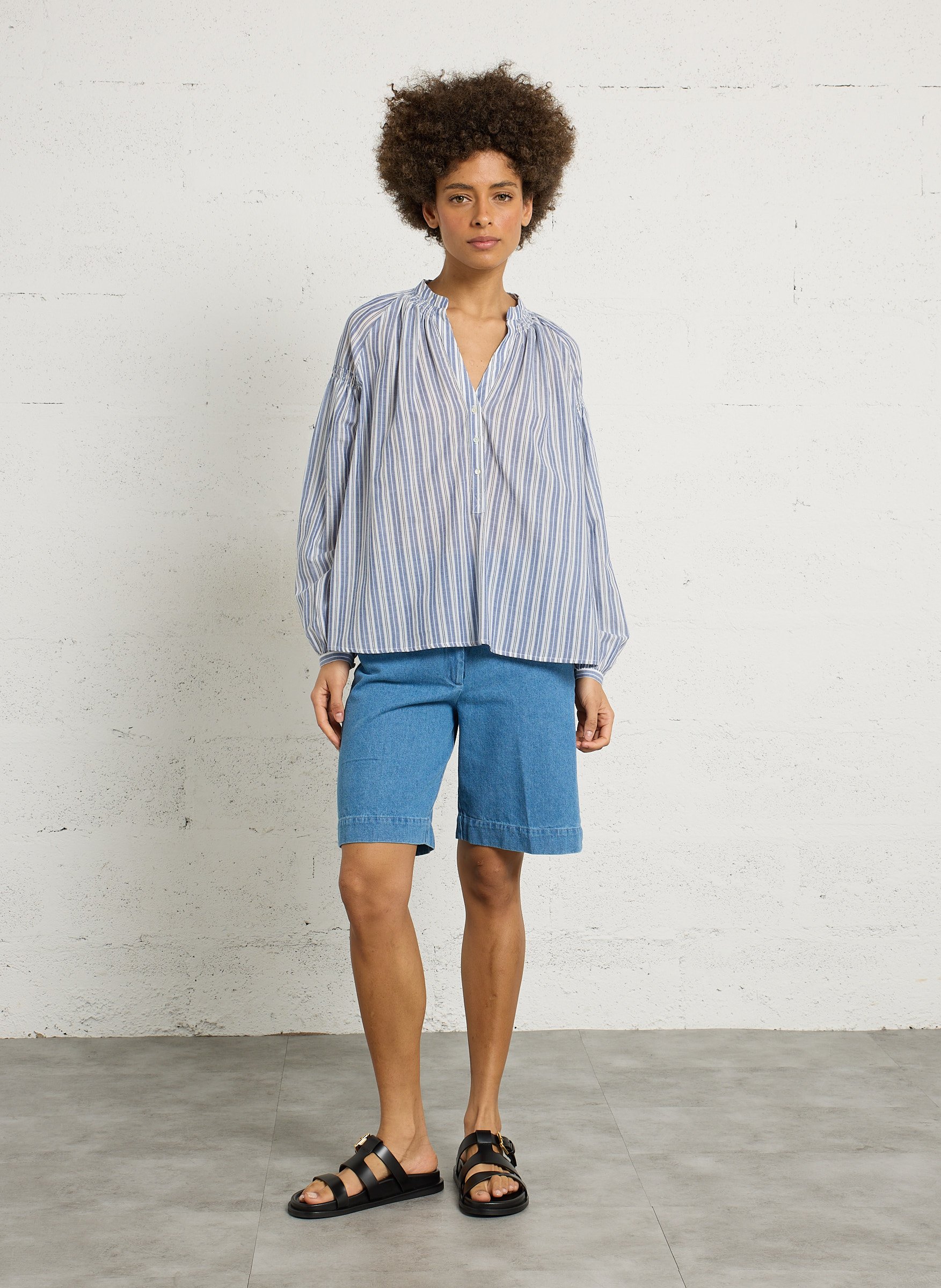 Mules plates en cuir BIBI LOU Noir