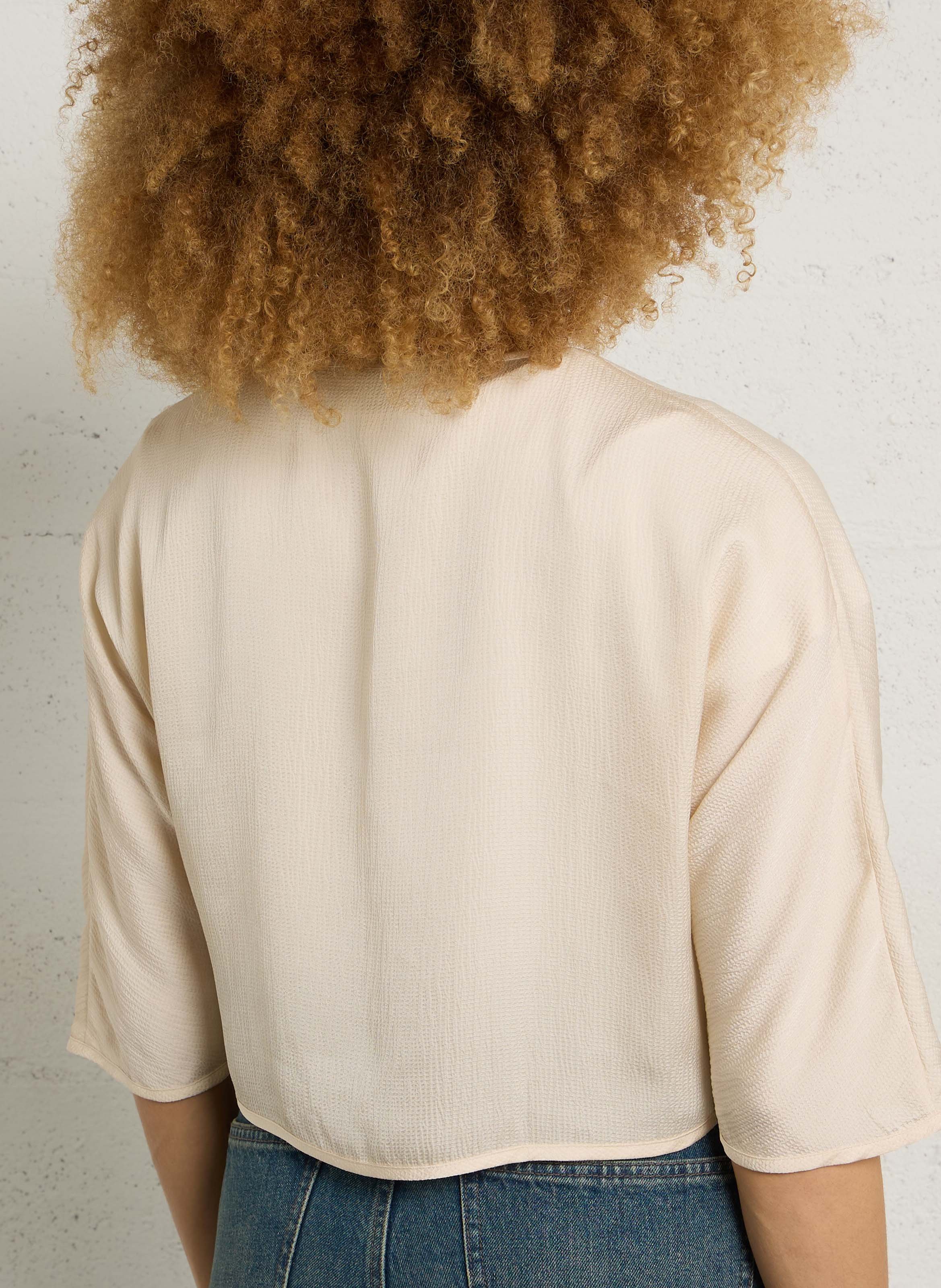 Top court col rond  MAISON 123 Beige