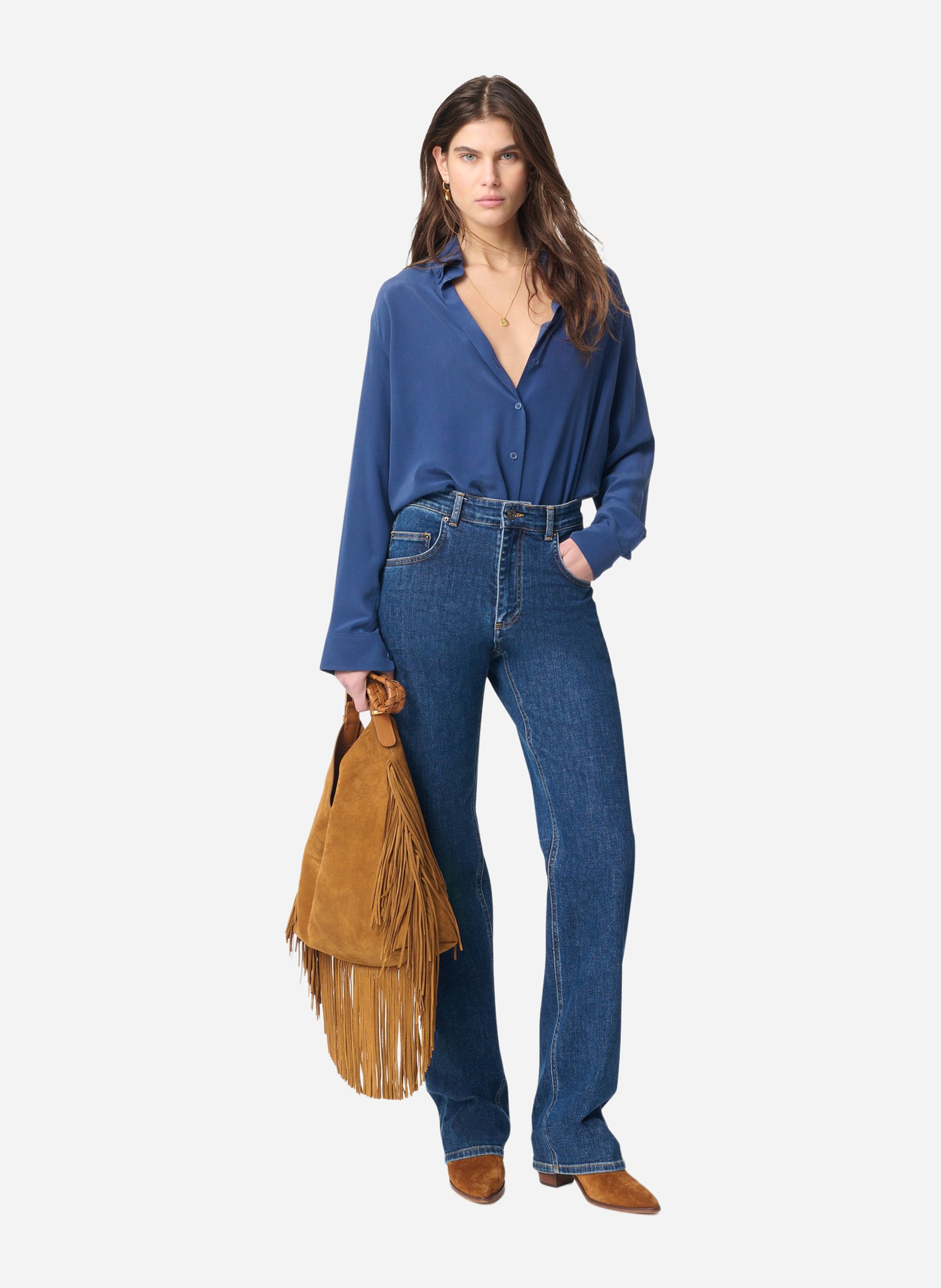 Rechte effen jeans met hoge taille VANESSA BRUNO Blauw
